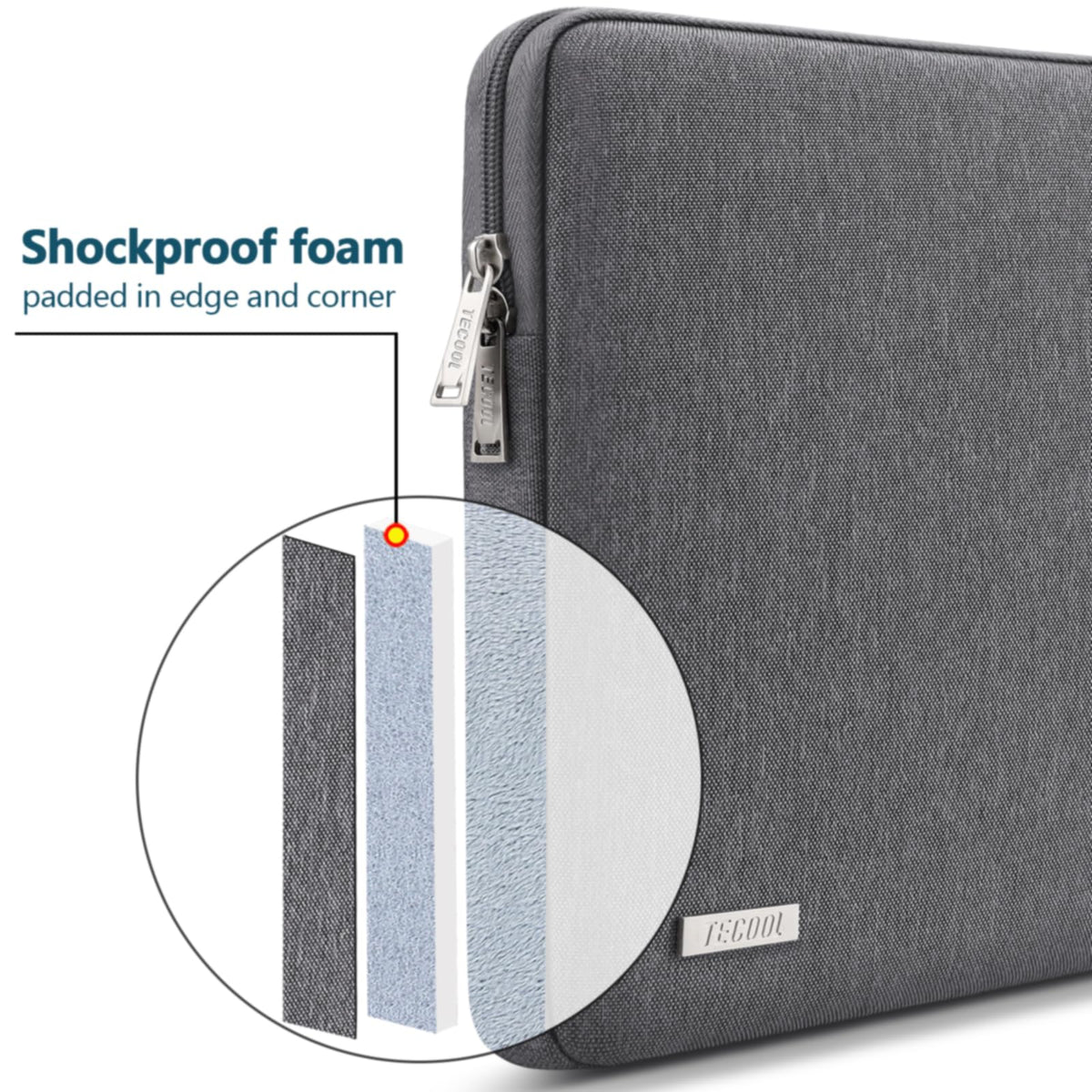TECOOL 14 Inch Laptop Sleeve Protective Laptop Case 14 inch,Black