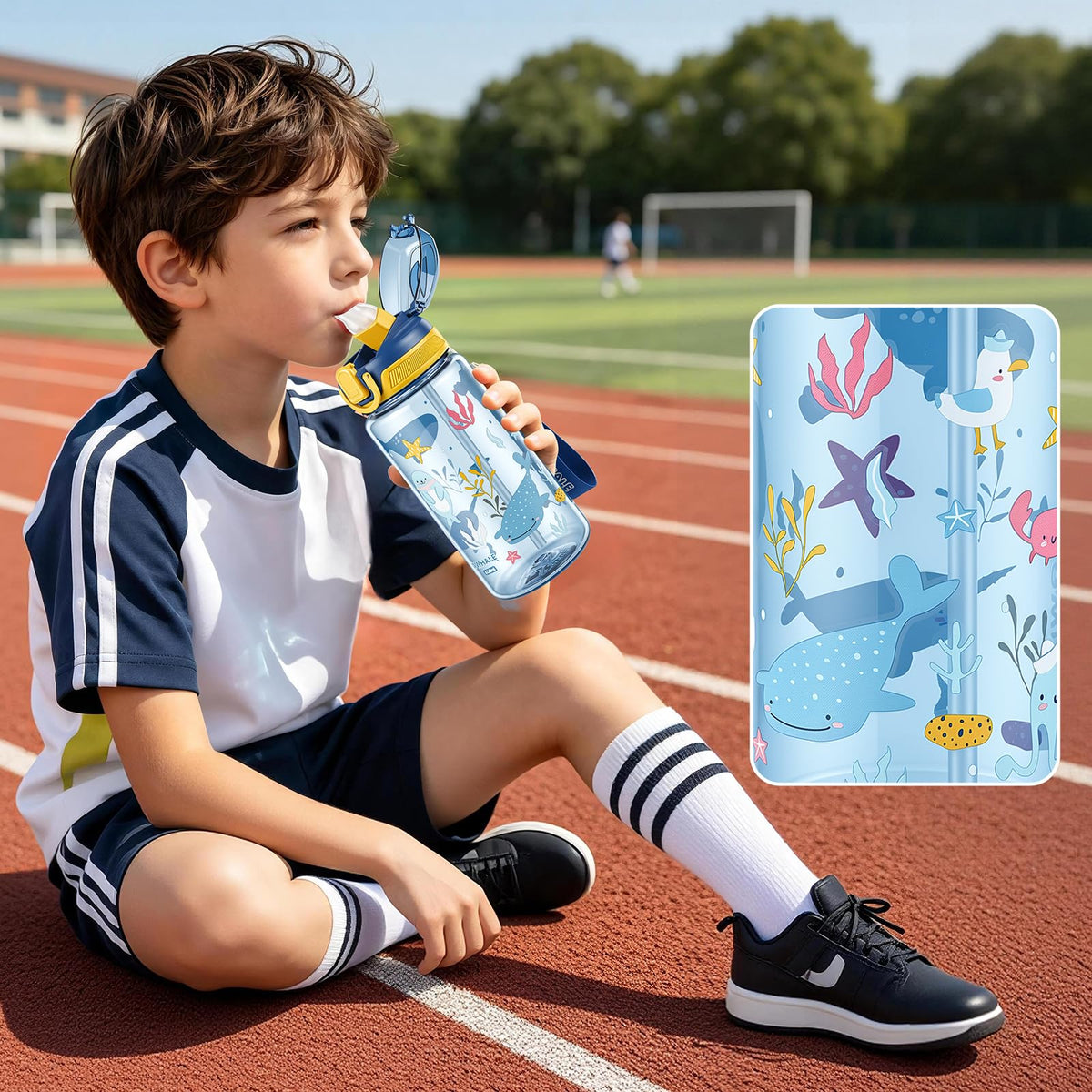 SEASEVEN Flat Water Bottle 750ML for Gym,School Office(Flat Pink)