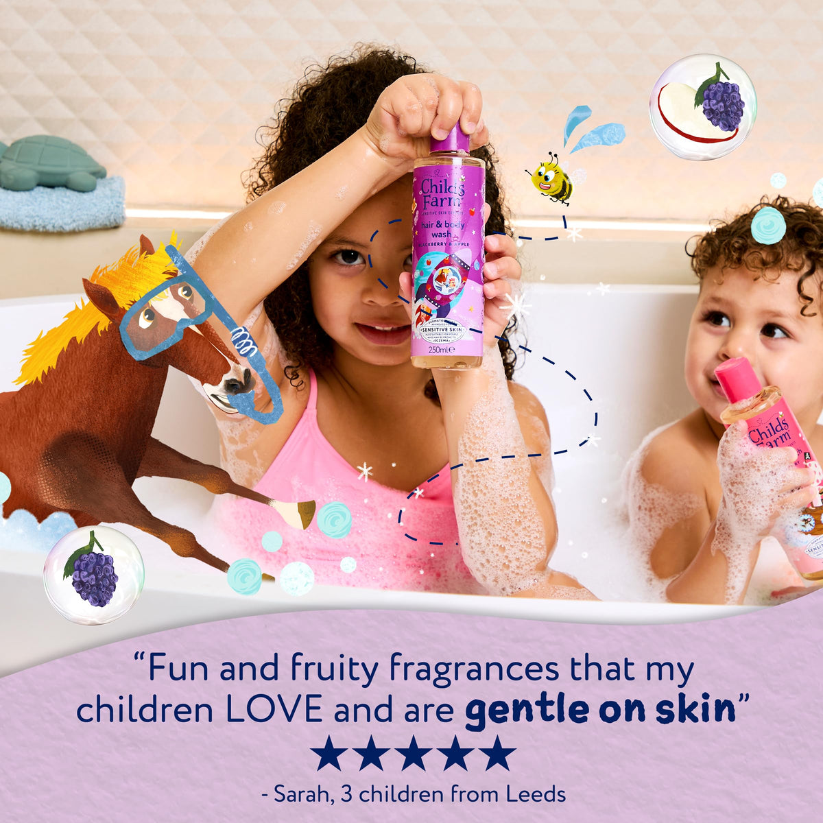 Childs Farm Kids Hair & Body Wash, Sweet Orange | Tear-free, Gently Cleanses | Suitable for Dry, Sensitive Skin, 500ml