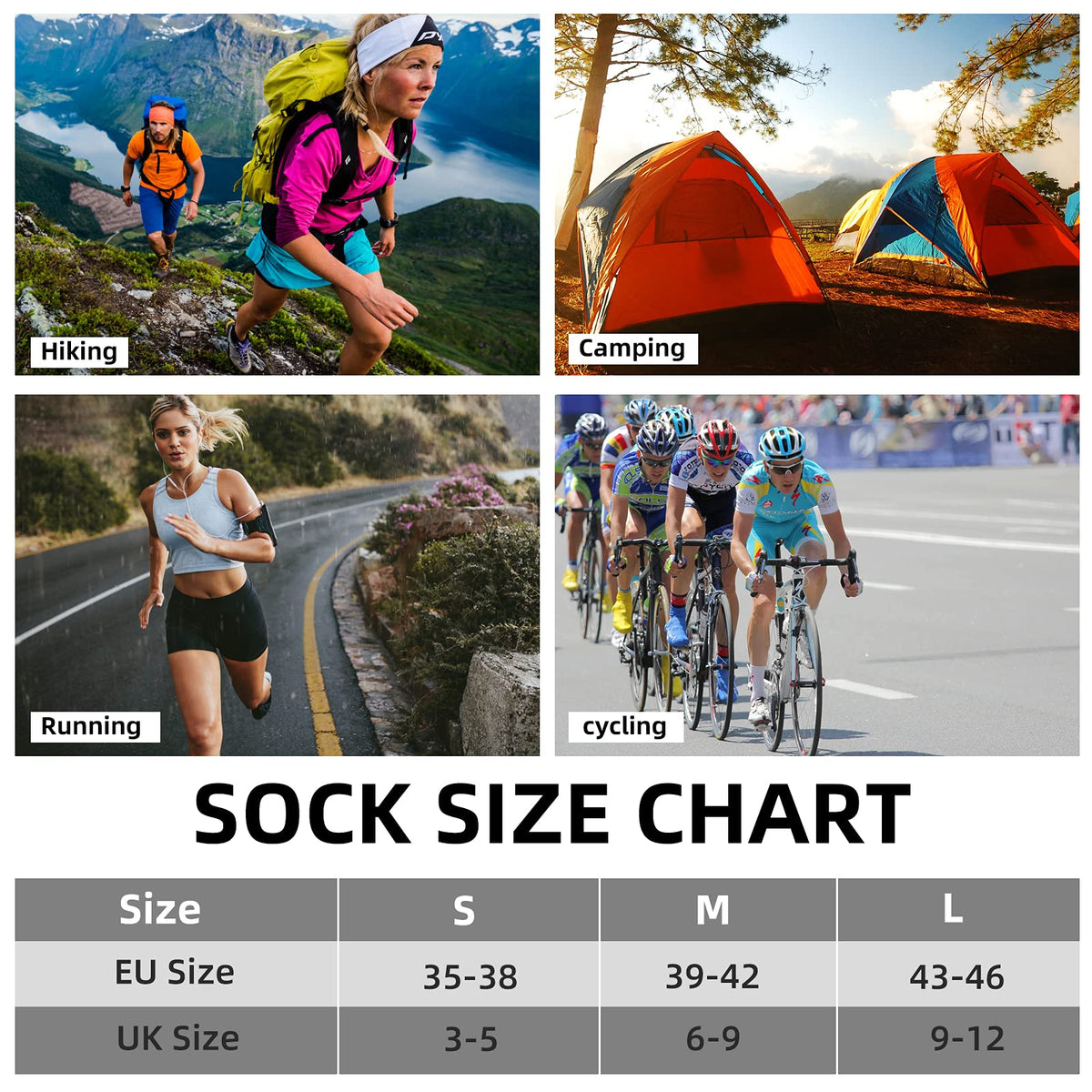 BUDERMMY Mens Socks Cushioned Work Socks Walking Socks Womens Crew Athletic Socks for Outdoor Hiking Trainer Running
