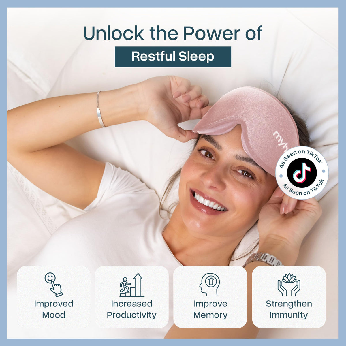 MyHalos Blackout Sleep Mask, Eye Mask for Sleeping, Zero Pressure, Travel