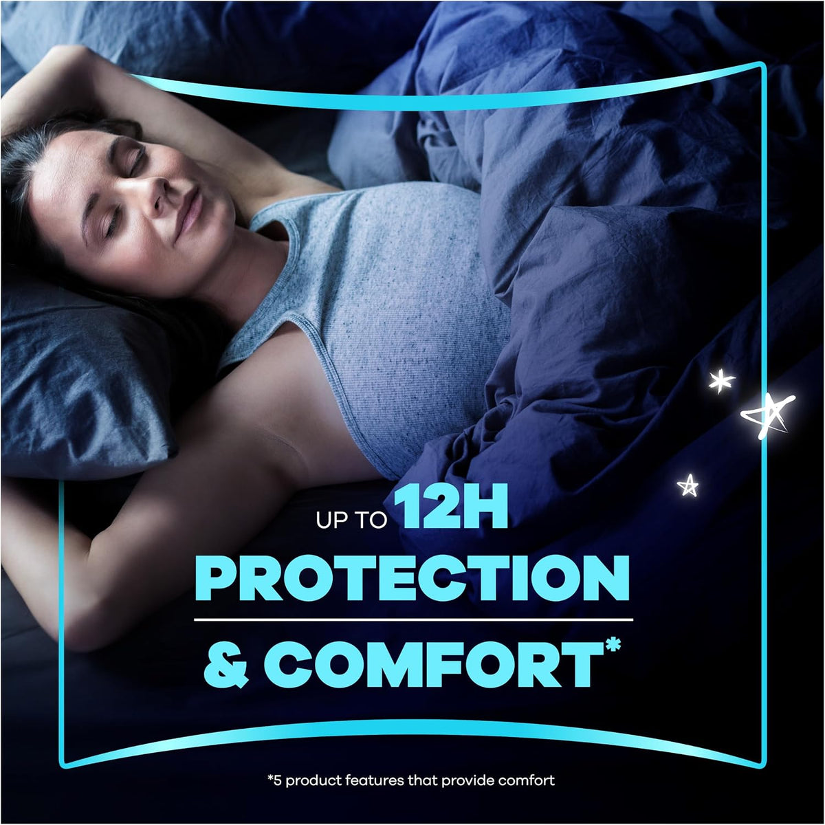 Always Platinum Secure Night Extra (Size 5) Sanitary Towels with Wings 16 Pads