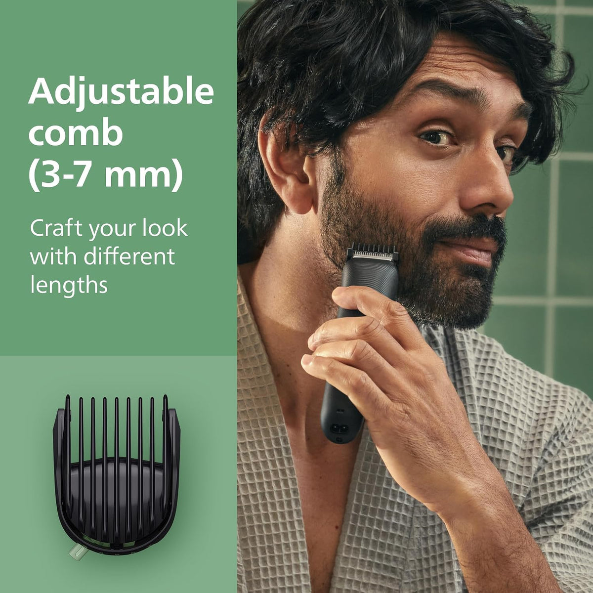 Philips Multigroom 3000 Series All-in-One 7-Piece Trimmer - Shaver and Clipper for Beard and Hair, Self-Sharpening Skin-Friendly Blades, 10 Length Settings, Model MG3930/15