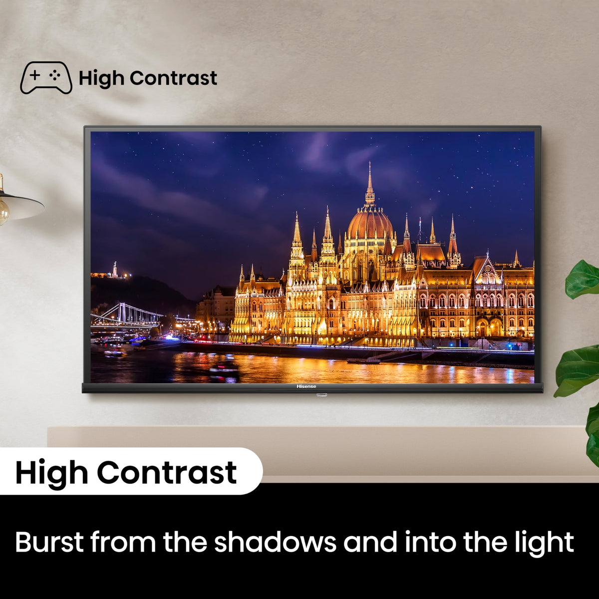 Hisense 40" 40A4QTUK FHD LED TV with Freely - Direct Lit LED, Dolby Audio, Natural Colour Enhancer, Games Mode, Sports Mode, Disney +, YouTube, Netflix