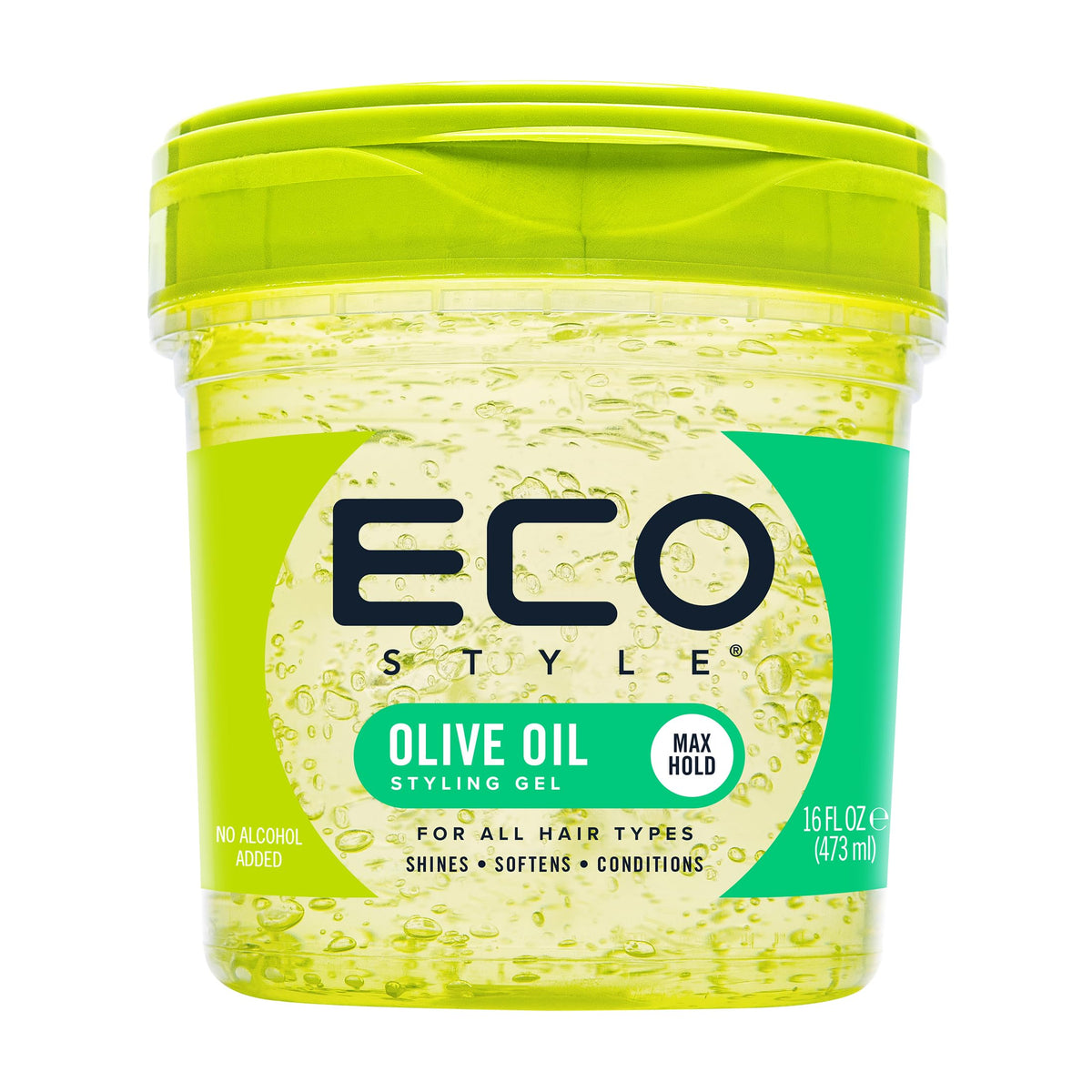 Eco Style Olive Oil Hair Styling Gel, Hydrate and Style, Green, 946 ml (Pack of 5)