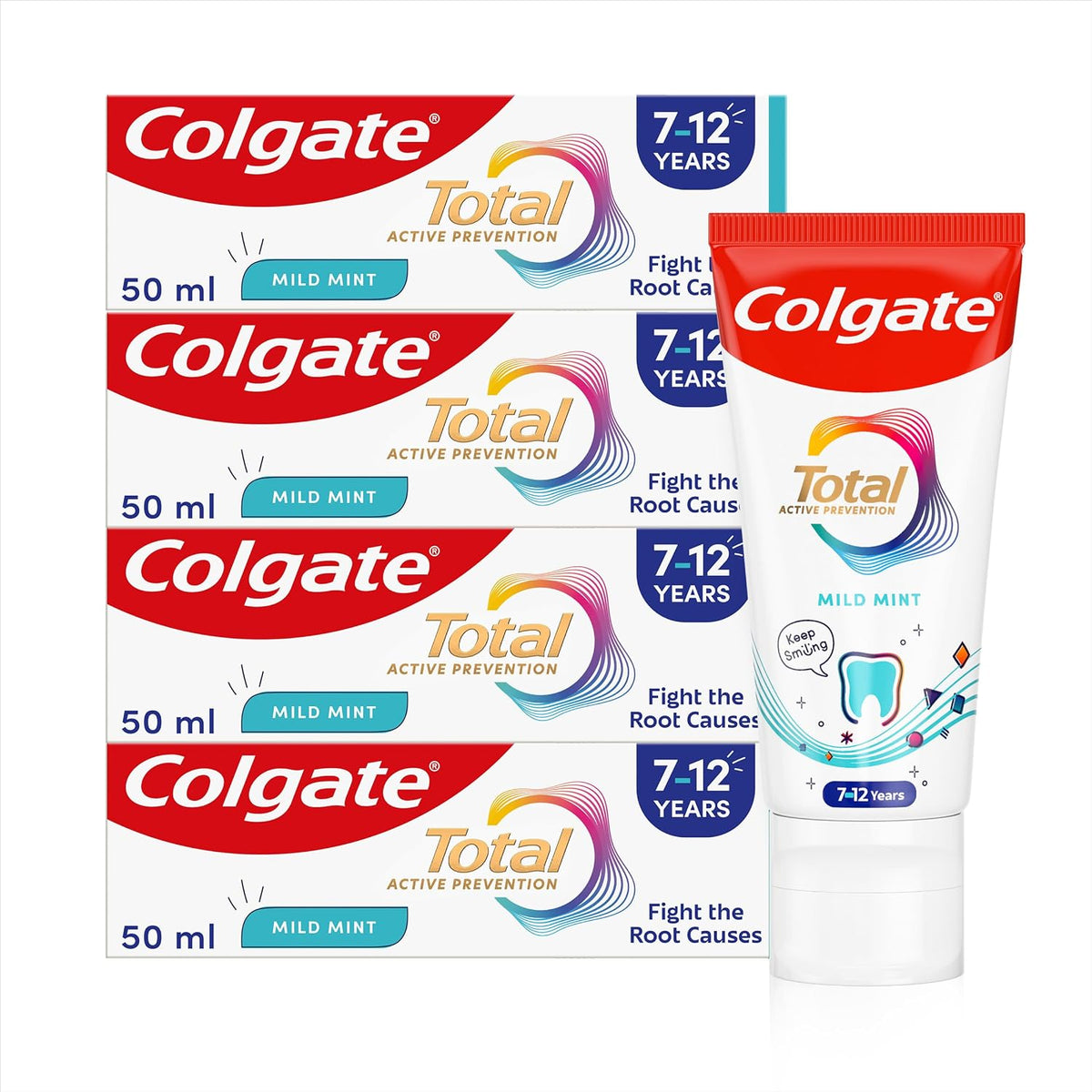 Colgate Total Kids Toothpaste 7-12 Years, 50ml, (Pack of 4)