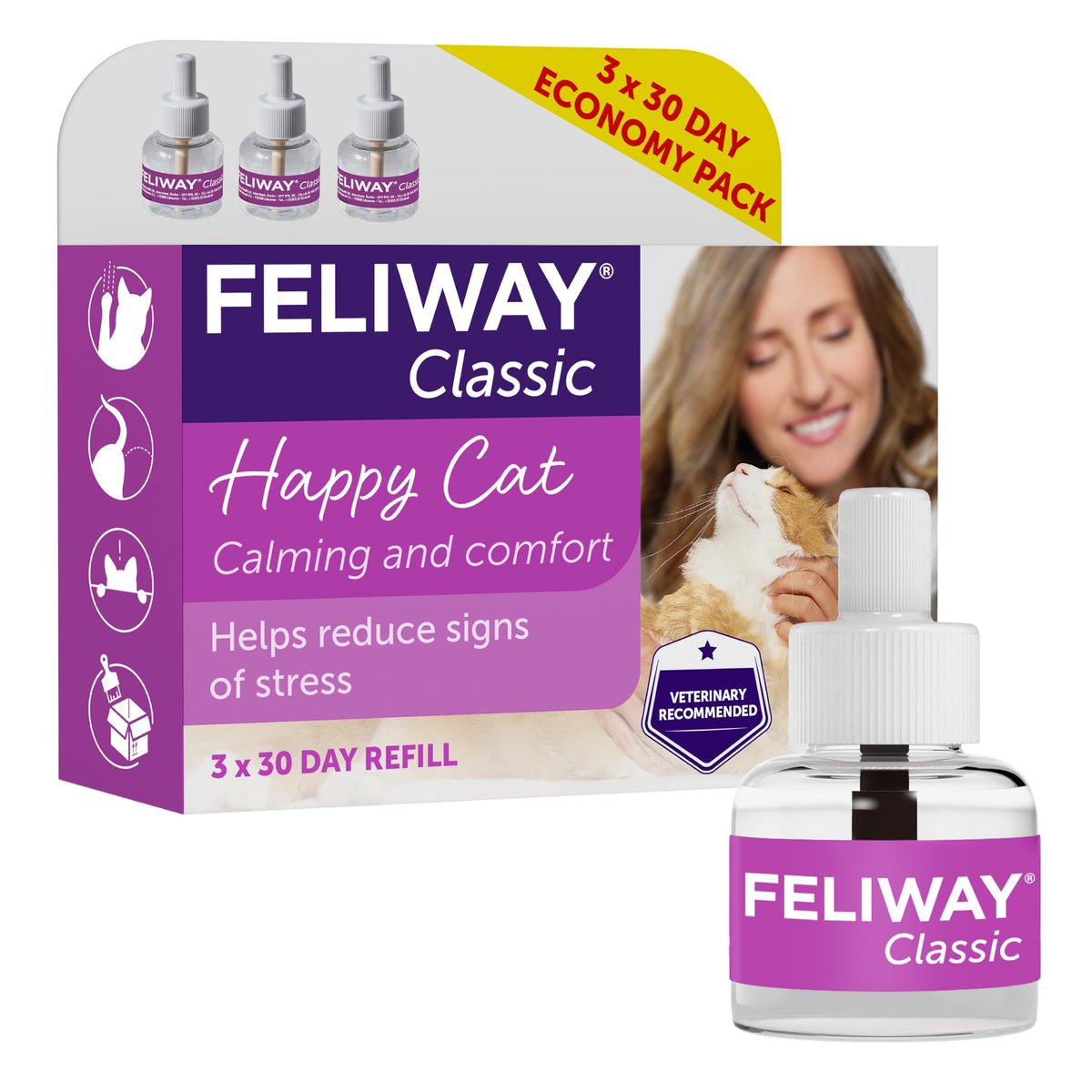 FELIWAY Classic Cat Calming Pheromone Plug-In Diffuser Refill, 1 Refill