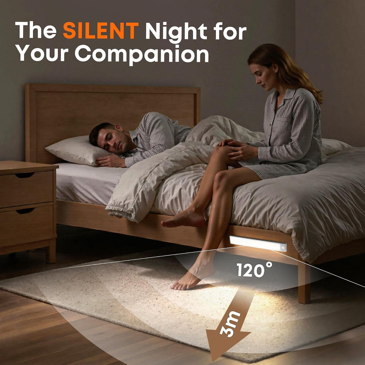 LROLTEF Under Cabinet Dimmable Wardrobe Motion Sensor Lights 3 Color 40cm