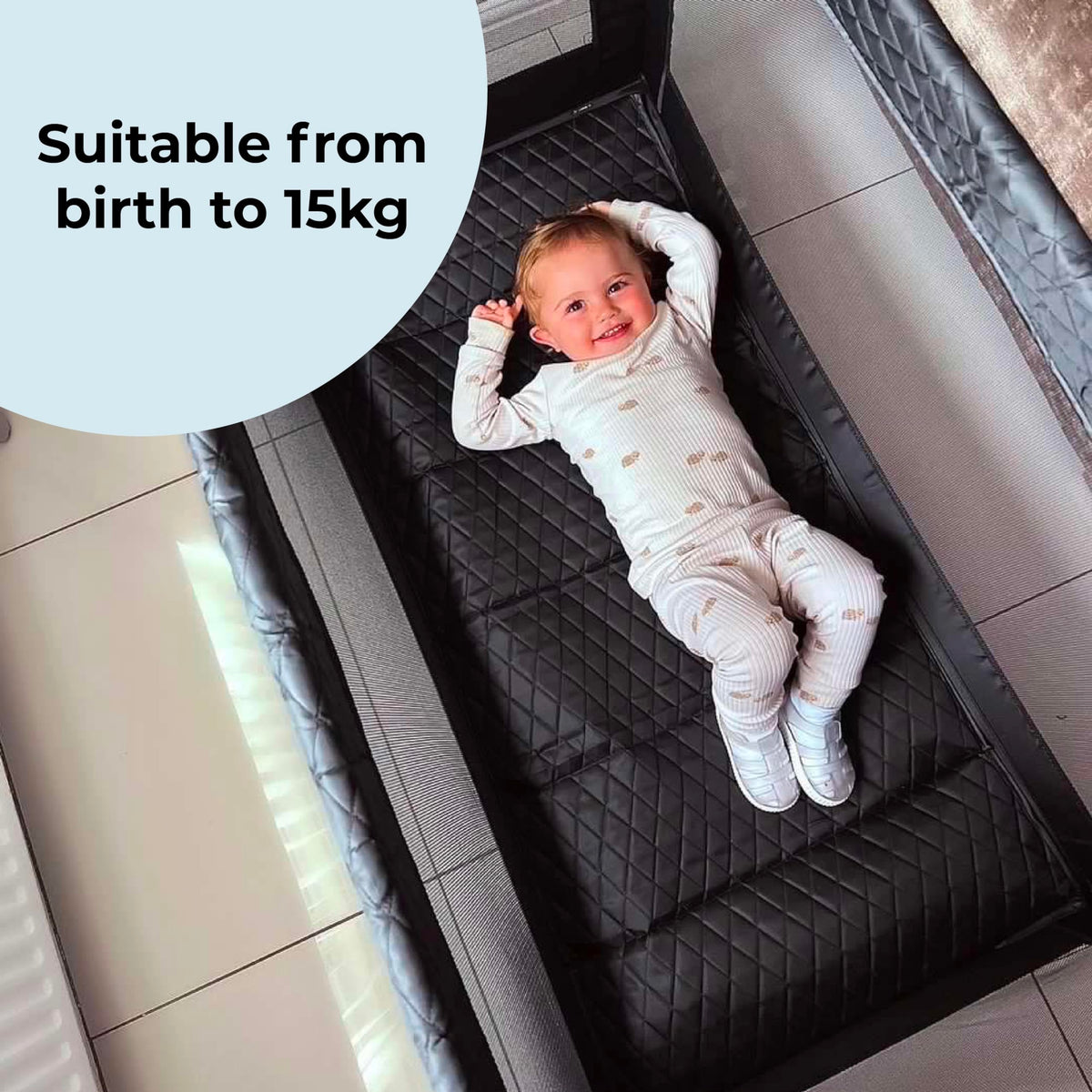 My Babiie MBTC1 Travel Cot from Birth to 15kg - Ivory
