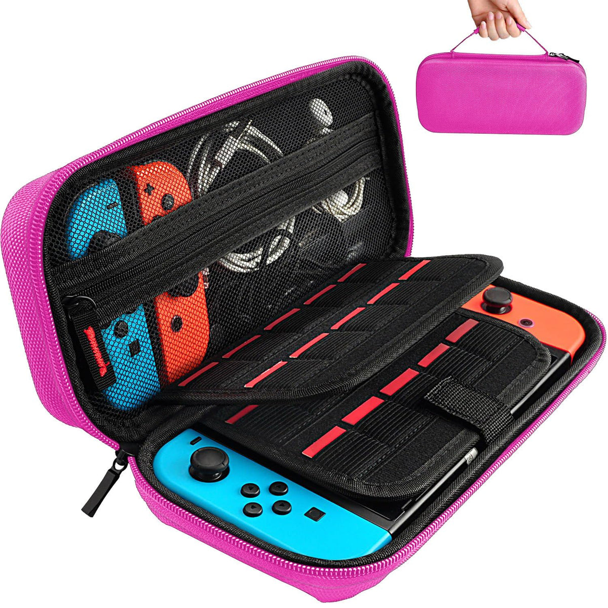 daydayup Switch 2 Carry Case Compatible with Nintendo Switch 2, with 24 Games Cartridges Protective Hard Shell Travel Carrying Case Pouch for Switch 2 Console & Accessories,Black