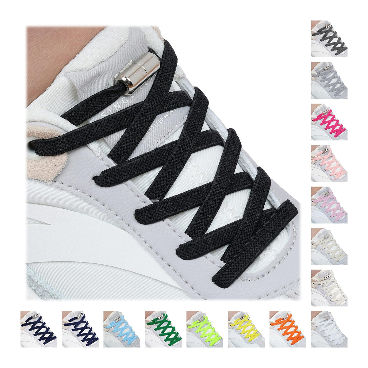 Handshop 2 Pairs Elastic Laces, No Tie Shoelaces for Trainers