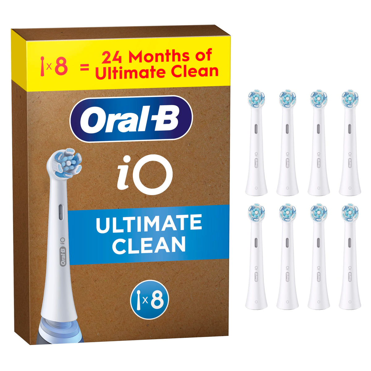 Oral-B iO Series Ultimate Clean Electric Toothbrush Heads, 8 Count, Black