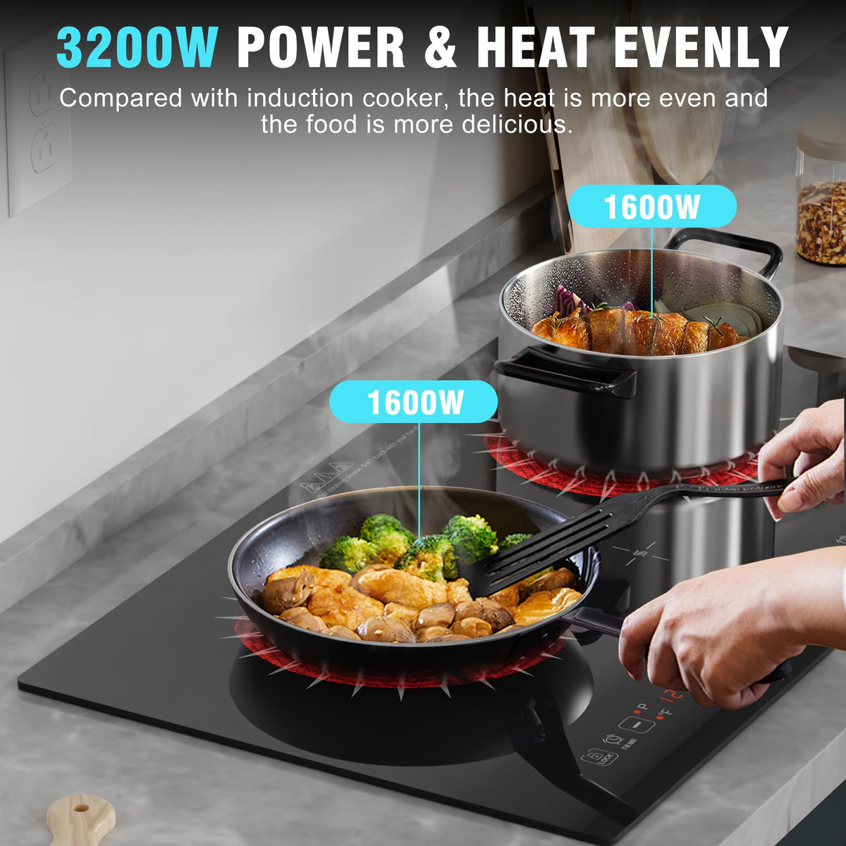 Hobsir Plug in Ceramic Hob, 2 Ring Electric Hob 60 cm