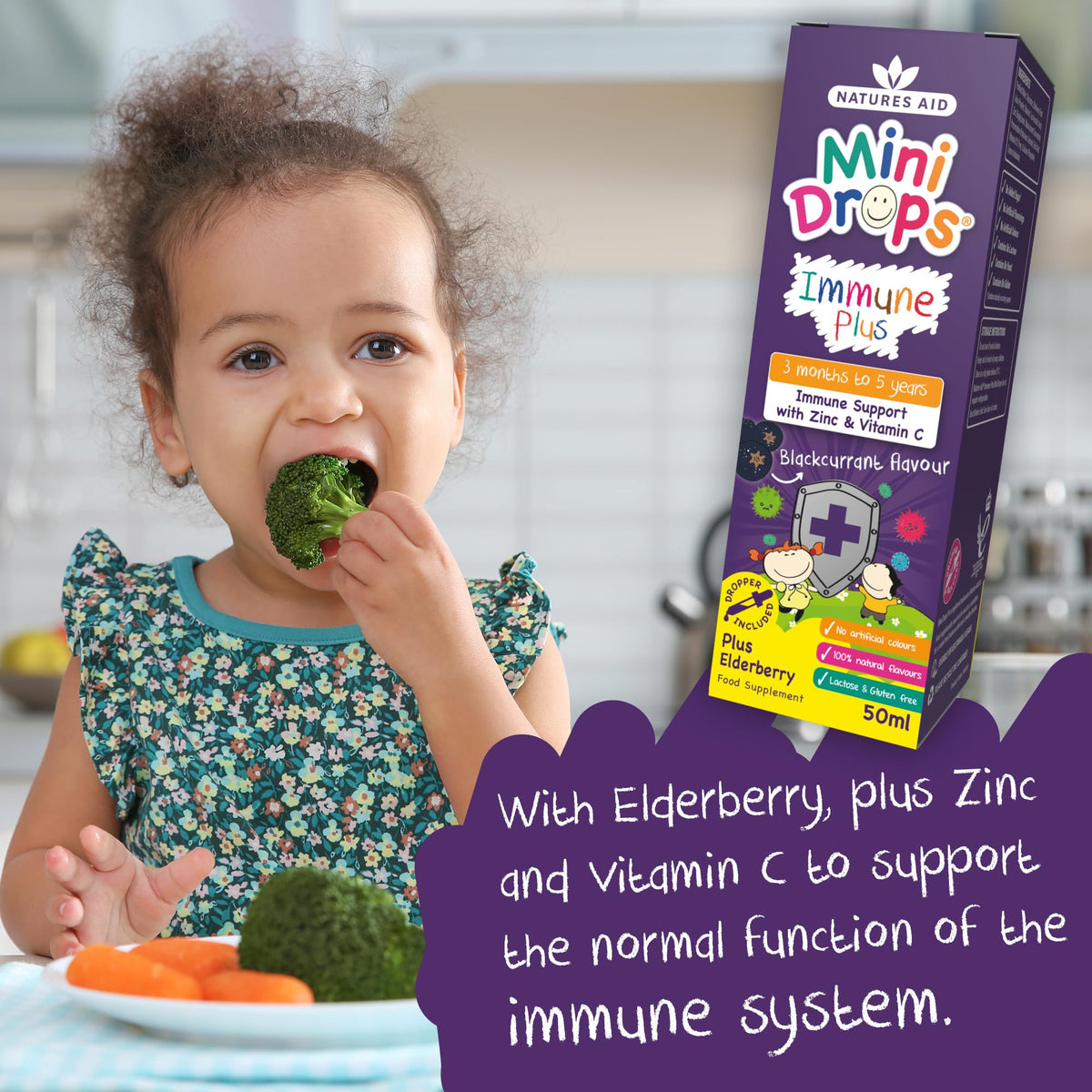 Natures Aid Mini Drops Multi-Vitamin for Babies, Kids & Children 50ml