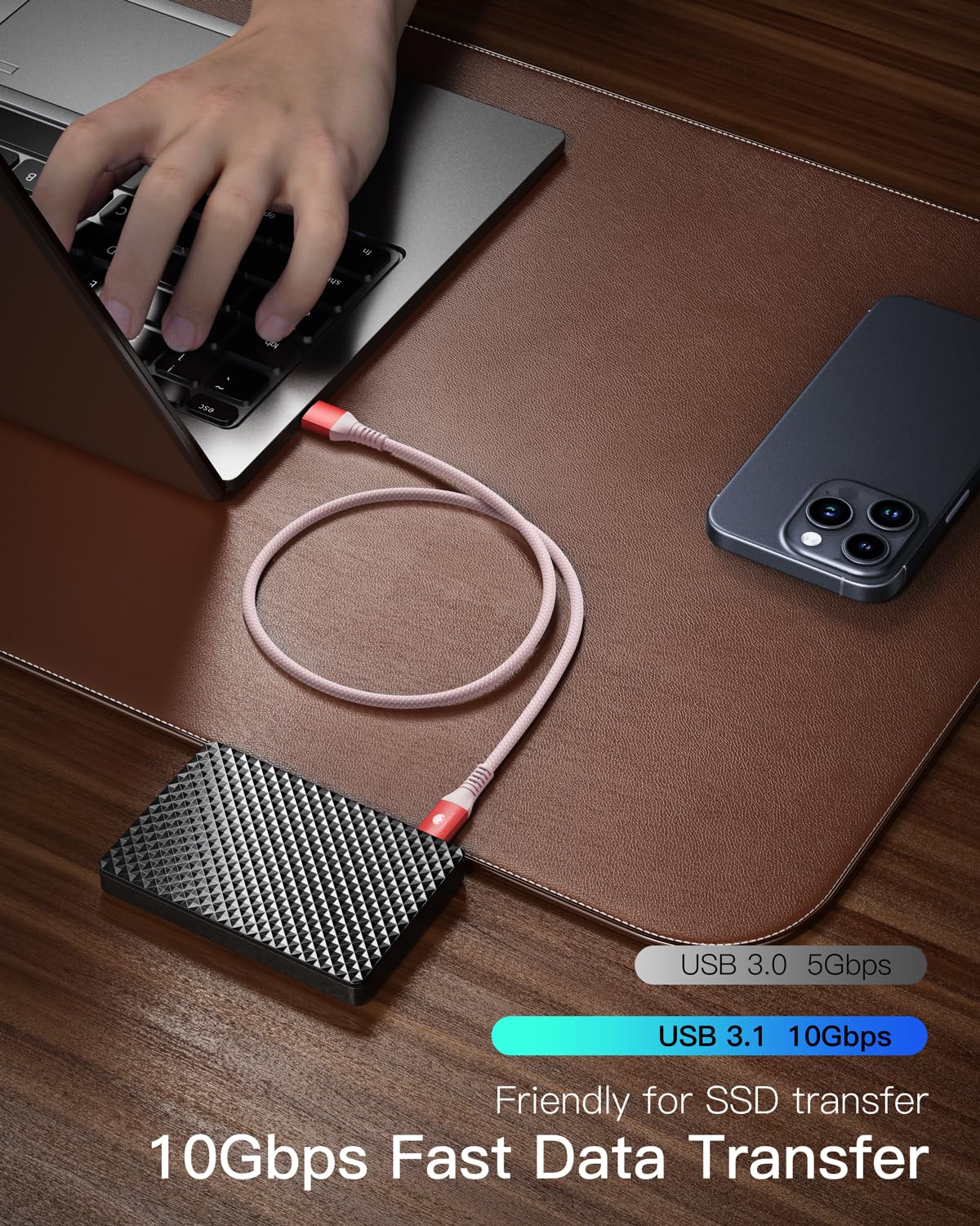 CONMDEX USB C Cable Short 50cm/0.5M 2Pack10Gbps Data USB3.1 Gen2 Type C Android Auto Cable QC3.0 3.1A USB A to C Fast Charger for Samsung Note20 Galaxy S24/S23/S22/S21 Z Flip 5 Tab S9 Pixel 9 Pro-Red