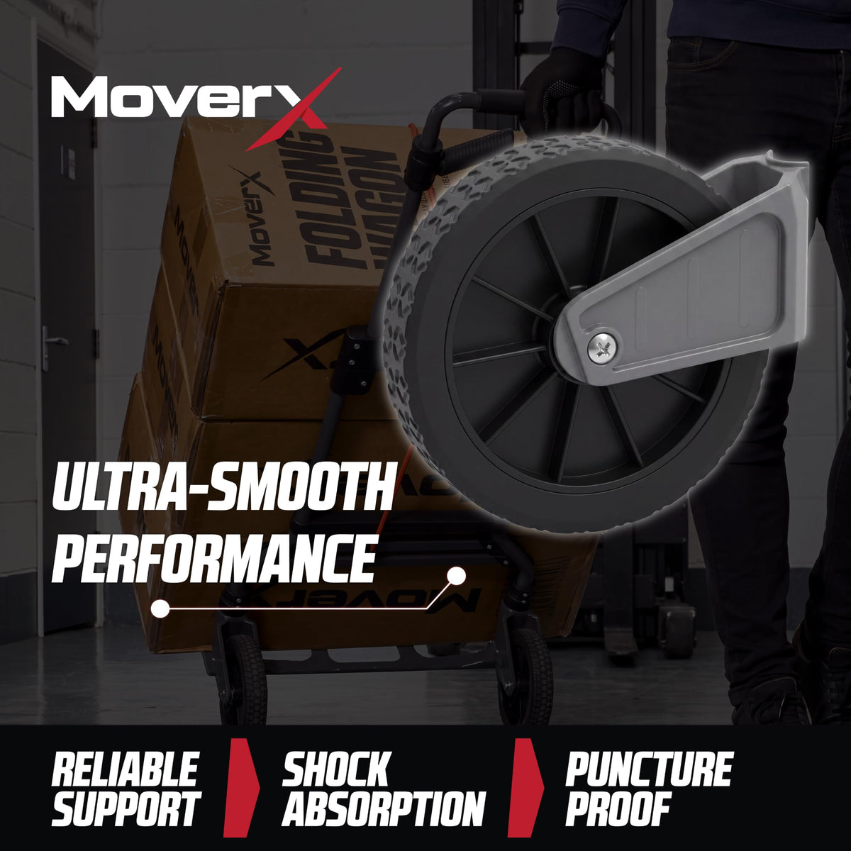 MoverX Folding Hand Truck Aluminium, Heavy Duty Hand Truck Foldable Trolley on Wheels, Multi Purpose Sack Truck Moving Trolley, 80kg