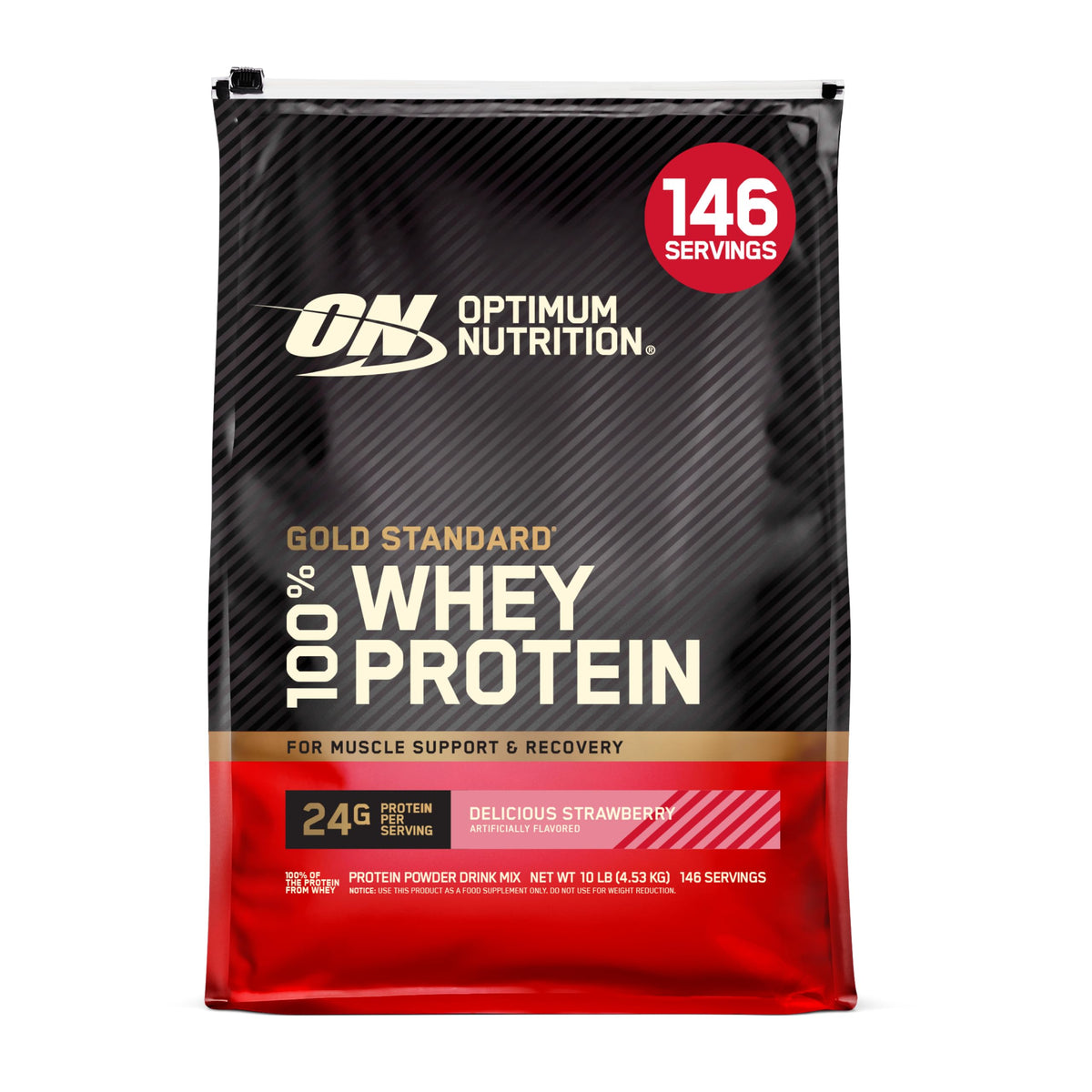 Optimum Nutrition Gold Standard 100% Whey Muscle Building and Recovery Protein Powder With Naturally Occurring Glutamine and BCAA Amino Acids, Double Rich Chocolate Flavour, Pack of 24, 24 x 31g