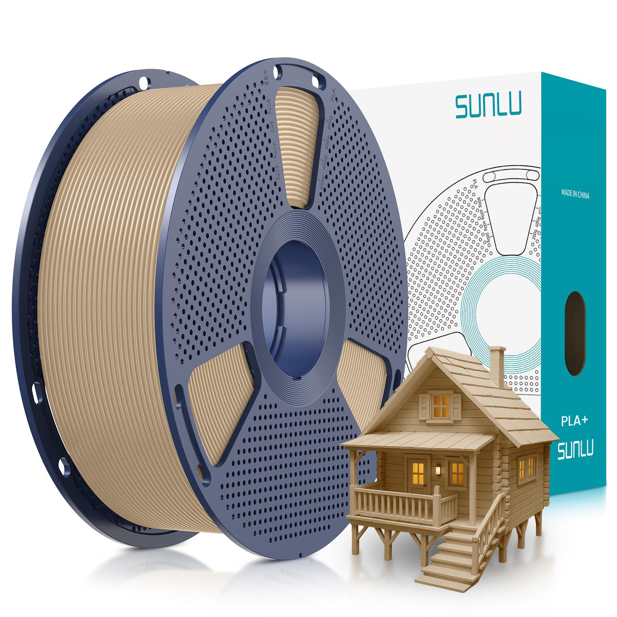 SUNLU PLA+ 3D Printer Filament, Tougher PLA Plus Filament 1.75mm, 1KG Black