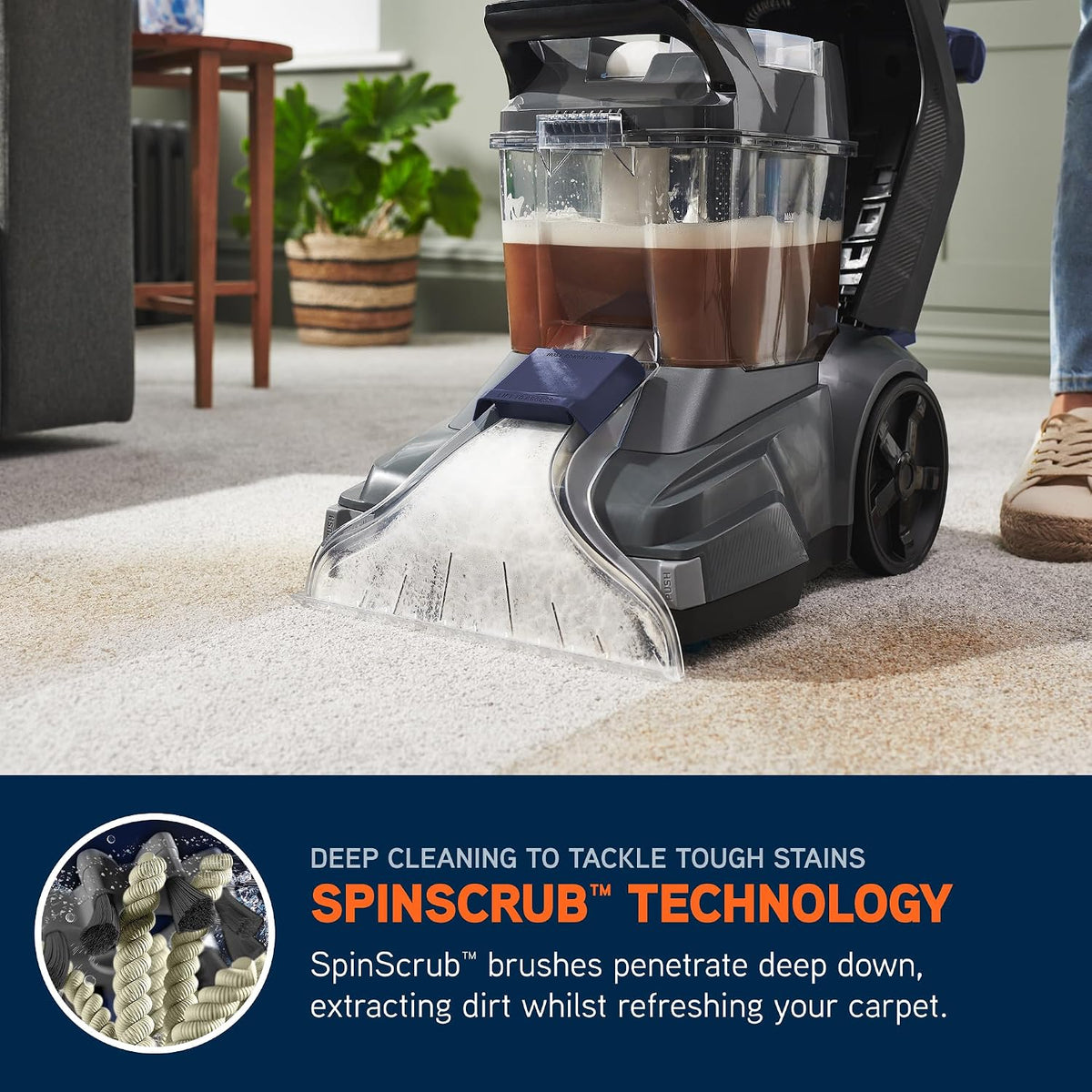 Vax SpinScrub Power Plus Upright Upholstery & Carpet Cleaner CDCW-SSXA
