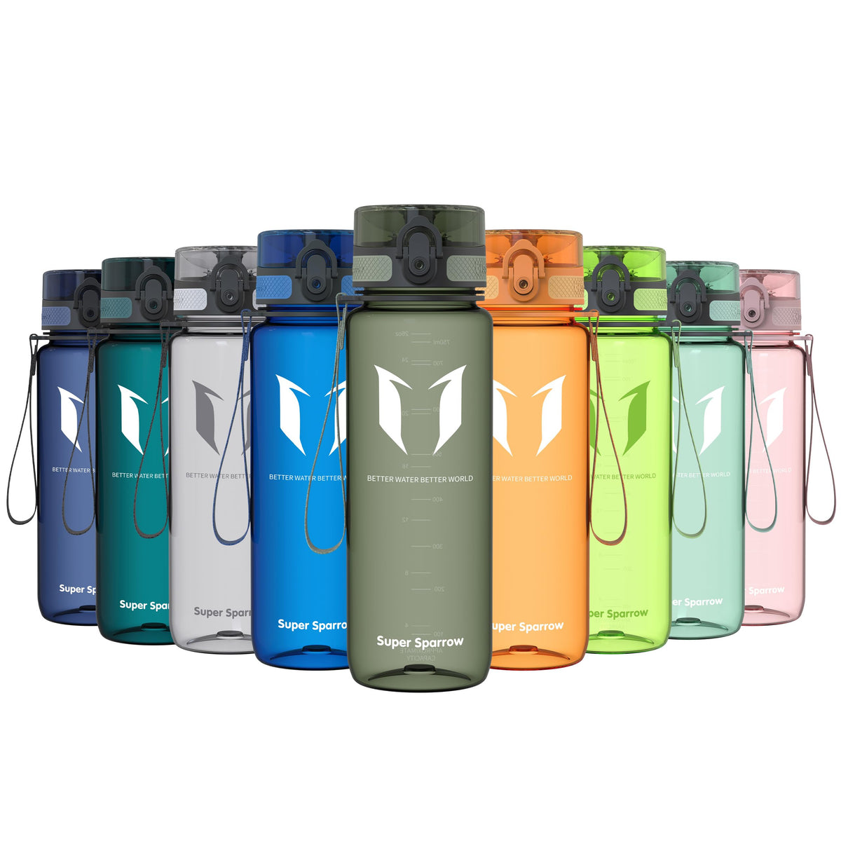 Sparrow Water Bottle 500ml/750ml/1L BPA-Free Tritan Drinks Bottle One-Click