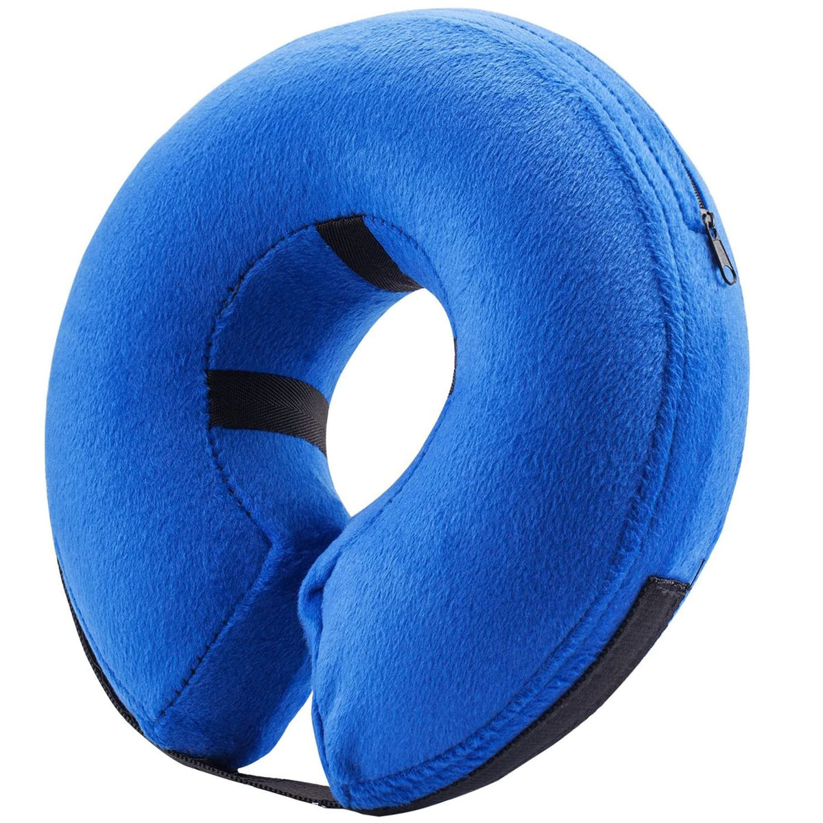 BENCMATE Protective Inflatable Collar for Dogs and Cats - Soft Pet Dog Cone Recovery Collar Does Not Block Vision E-Collar Blue-L