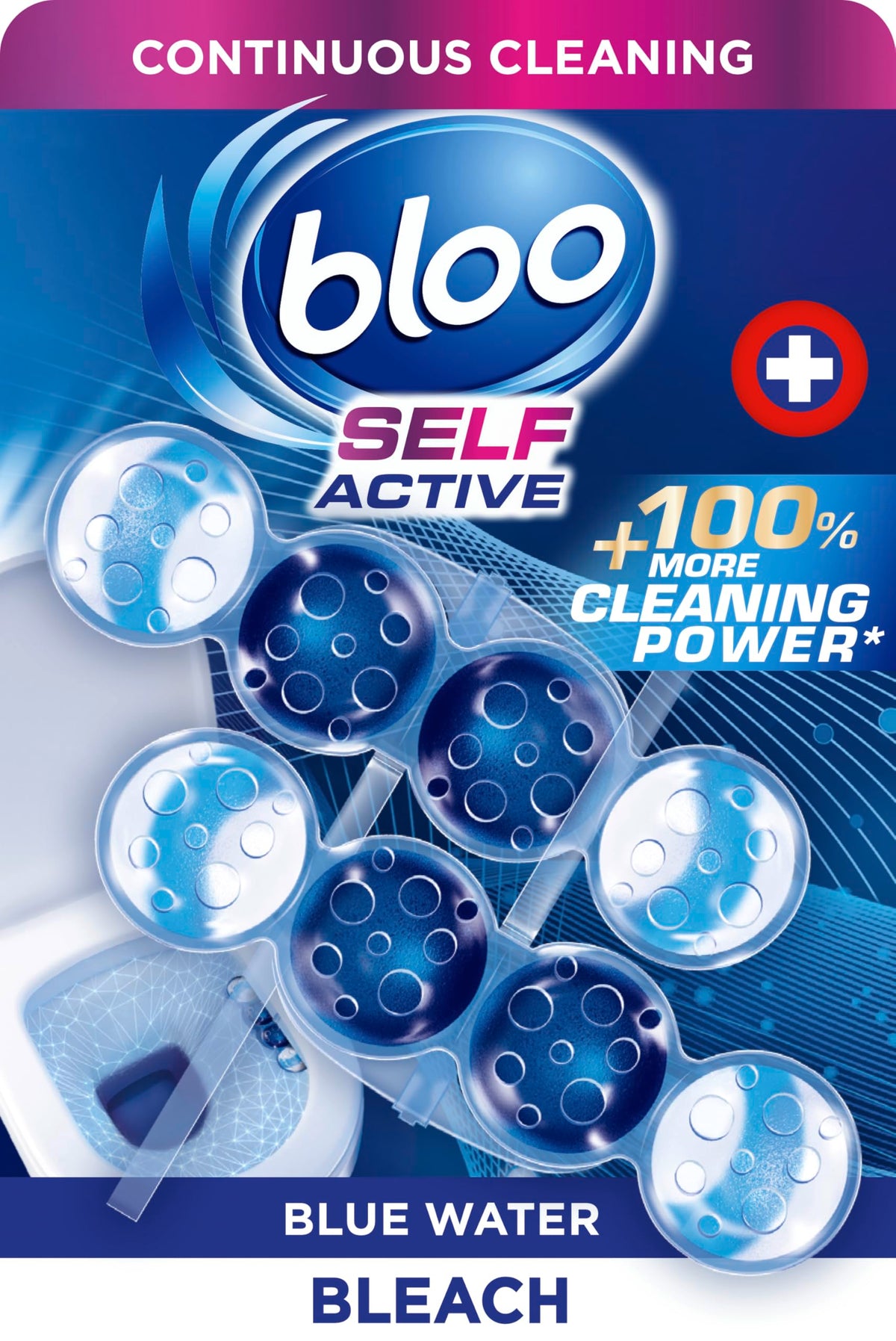 Bloo Self Active Single Toilet Rim Block and Bowl Cleaner with Flower. Hanging Toilet Bowl Cleaner Rim Block with 100% More Cleaning Power.