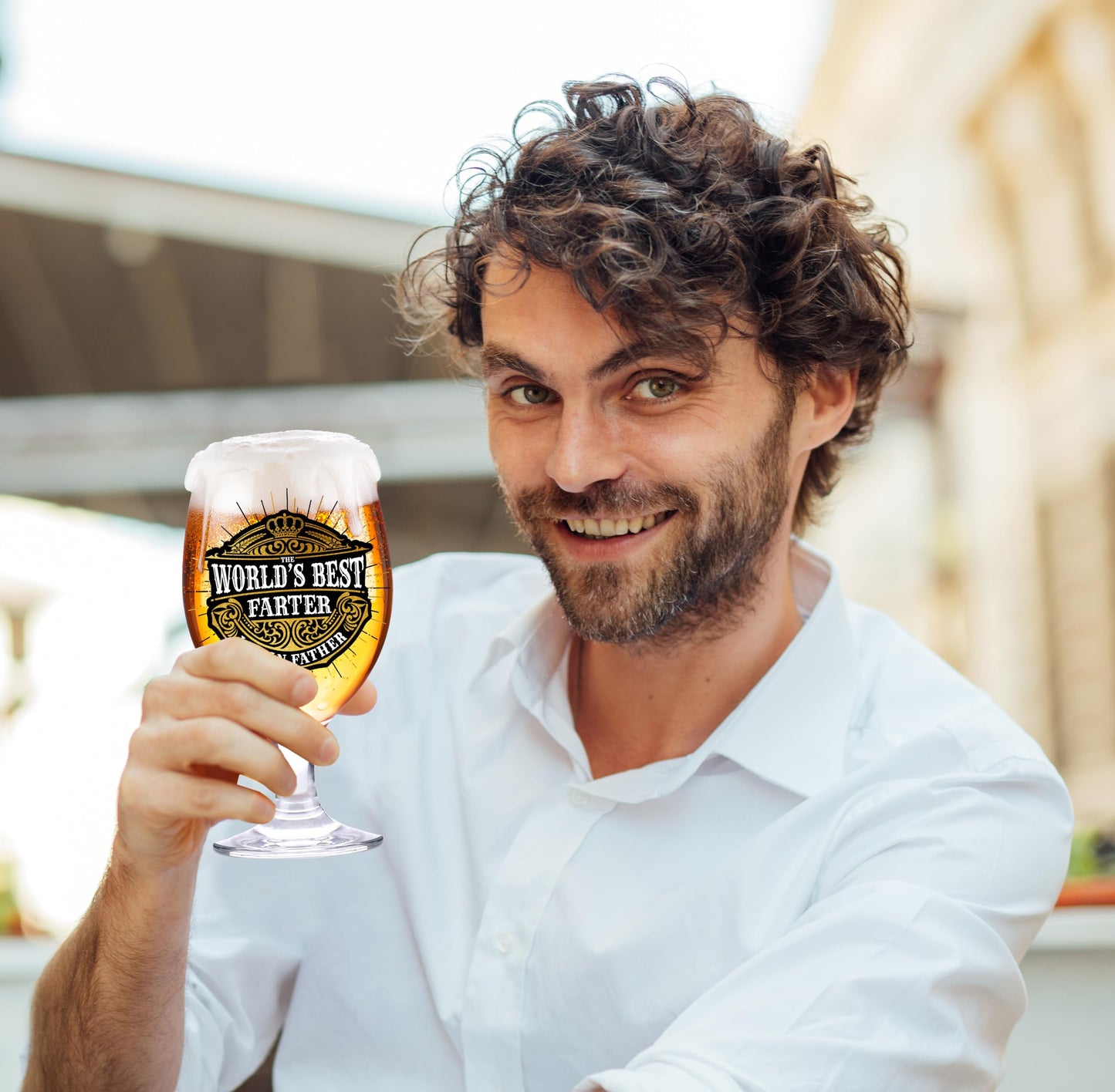 Crownly Crystal® Gold Birthday Gifts: Dad's Beer Glasses