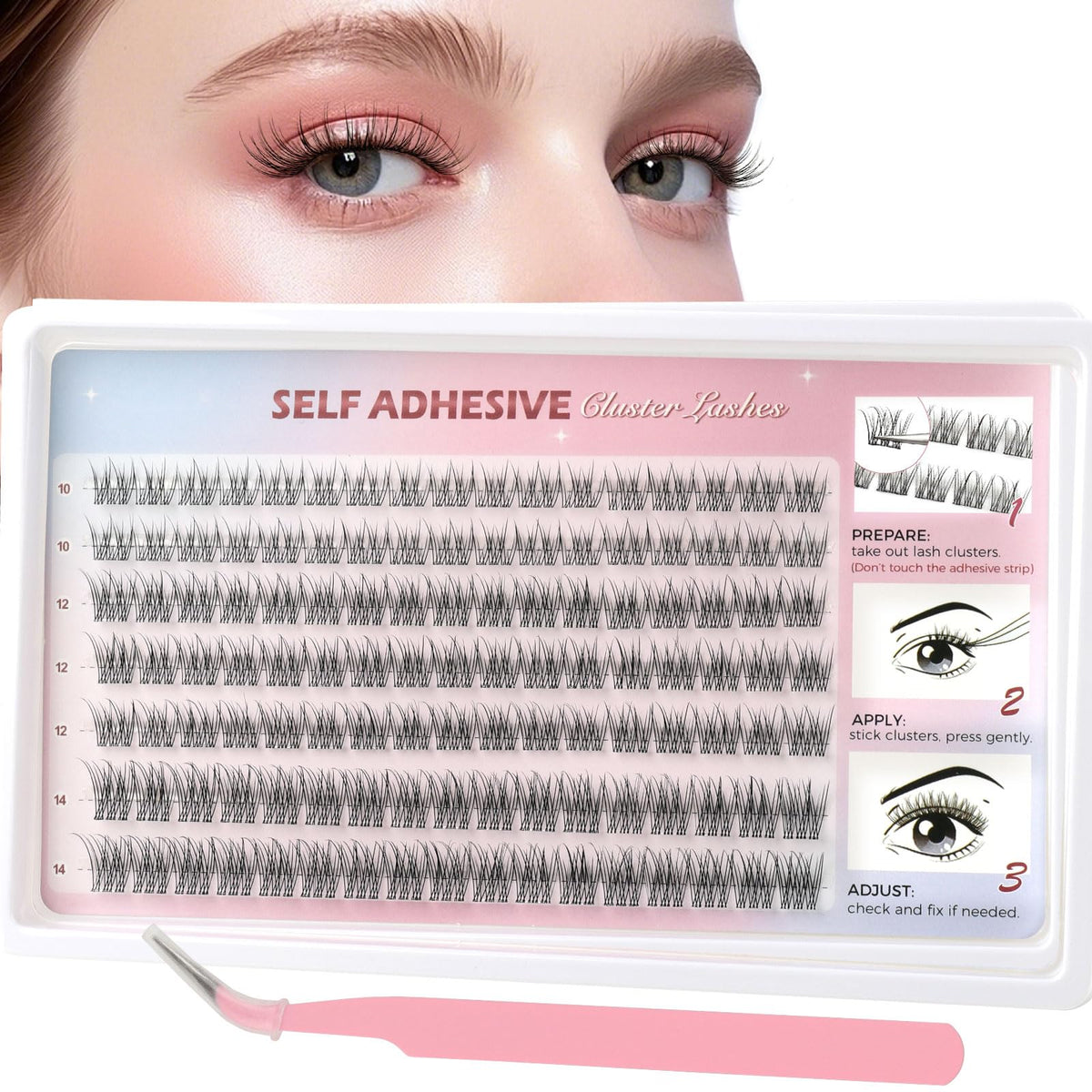 Sixstarhair Individual Eyelashes Kit Lash Clusters with Glue and Remover