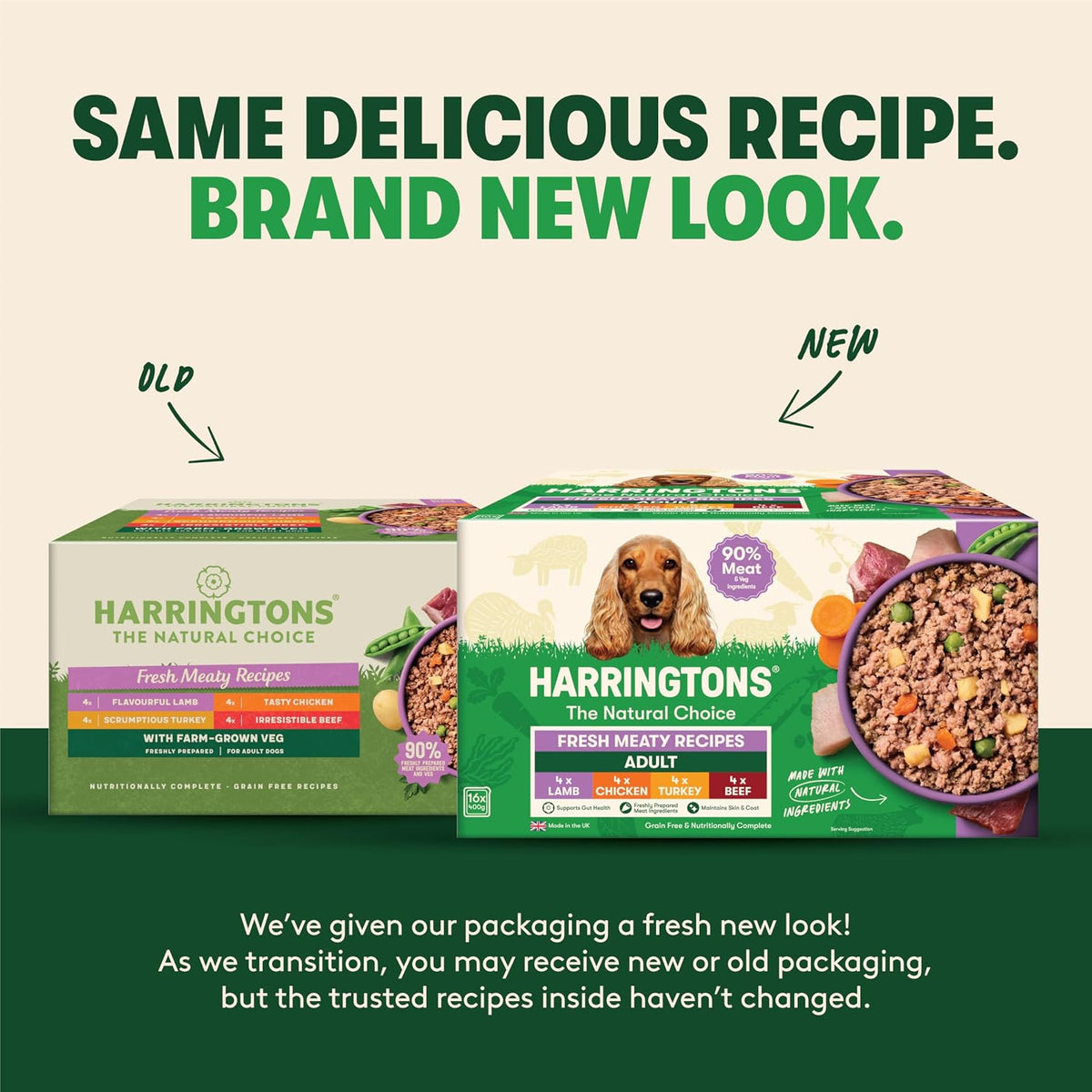 Harringtons Complete Wet Adult Dog Food Trays Meaty Pack 16x400g