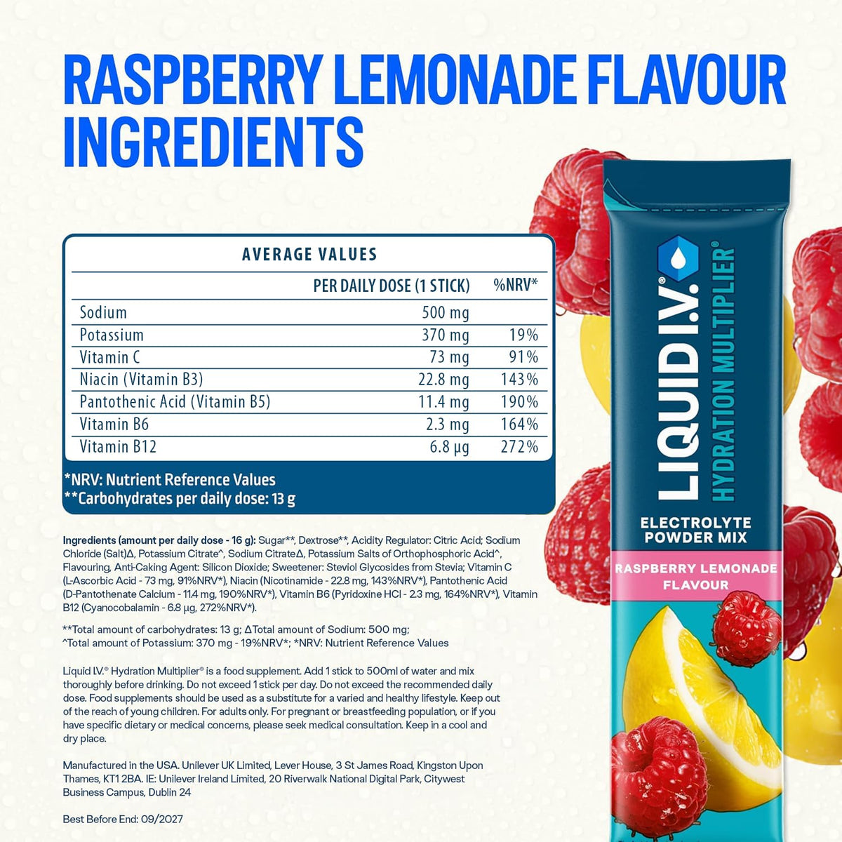 Liquid I.V. Hydration Multiplier Electrolyte Mix, Passion Fruit, 16 Sticks