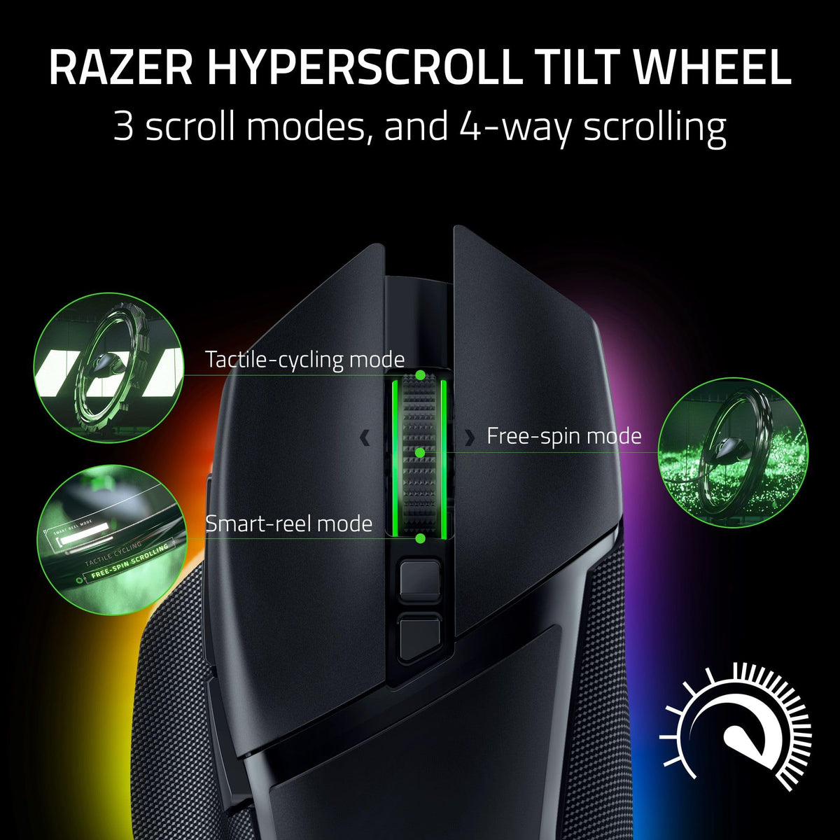 Razer Basilisk V3 - Wired Customisable Gaming Mouse (10+1 Programmable Buttons, HyperScroll Tilt Wheel, 11 Chroma RGB Lighting Zones, Optical Mouse Switches, Focus+ 26K DPI Optical Sensor) Black