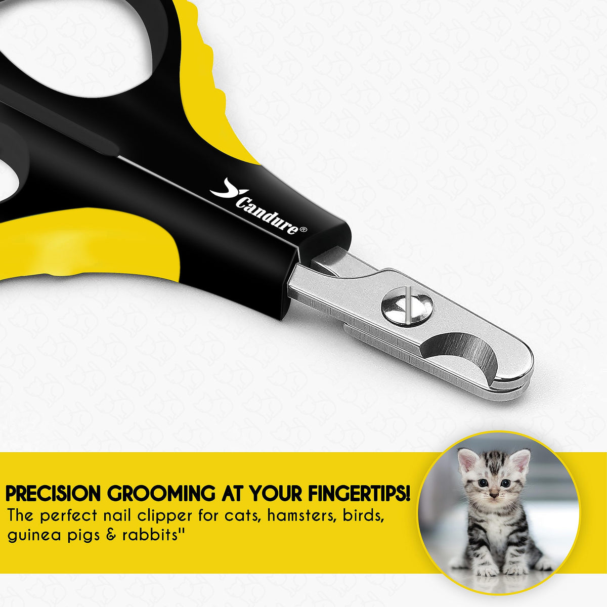Candure Dog Nail Clippers for Large, Medium and Small Breed Professional Pet Nail Clipper Suitable for Cats, Rabbits and Guinea Pigs with Safety Lock (All Size Pets, Dark Blue)