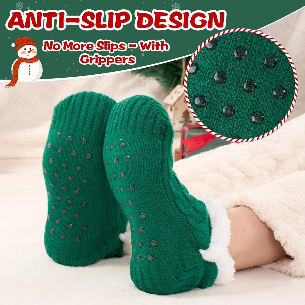 Niorasen Fluffy Slipper Socks Women Men, Winter Gift for Her, UK 4-9