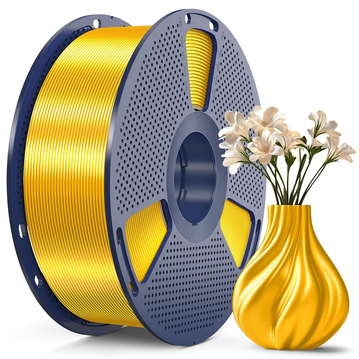 SUNLU Silk PLA+ Filament, Shiny Metallic Silk 3D Filament 1.75mm