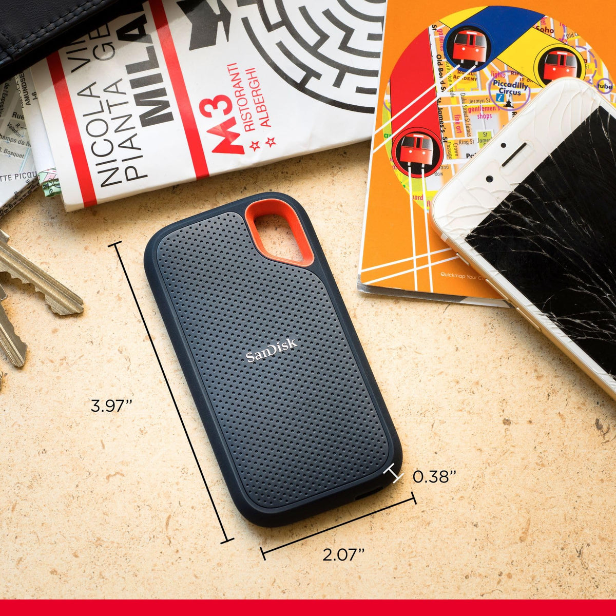 SanDisk Extreme Portable SSD 1TB - Up to 1050MB/s Read Speeds (Older Model)