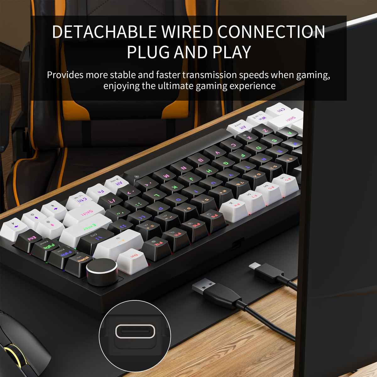 NEWMEN GM326 Mechanical Keyboard,Wired Gaming Keyboard,75% Percent Keyboard