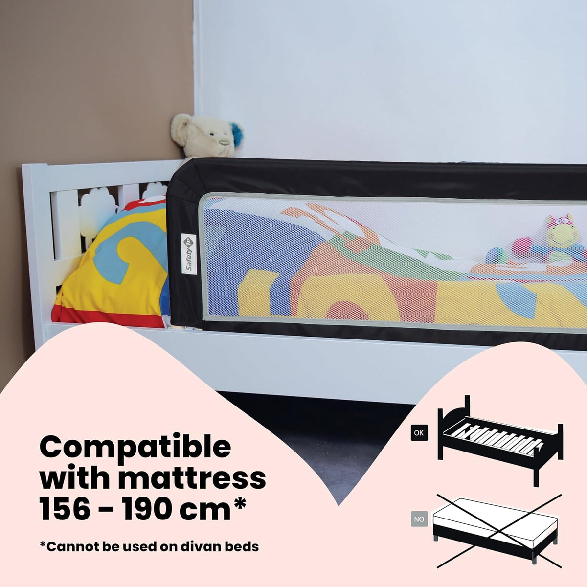 Safety 1st Portable Bed Rail 106 × 42 cm, Pink