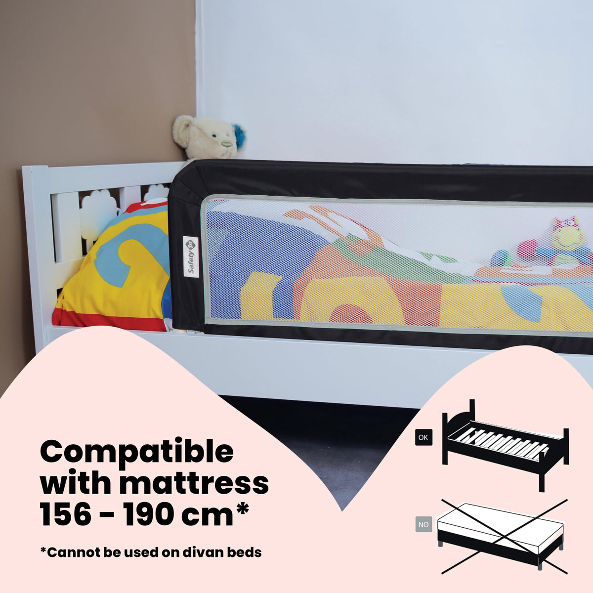 Safety 1st Portable Bed Rail 106 × 42 cm, Pink