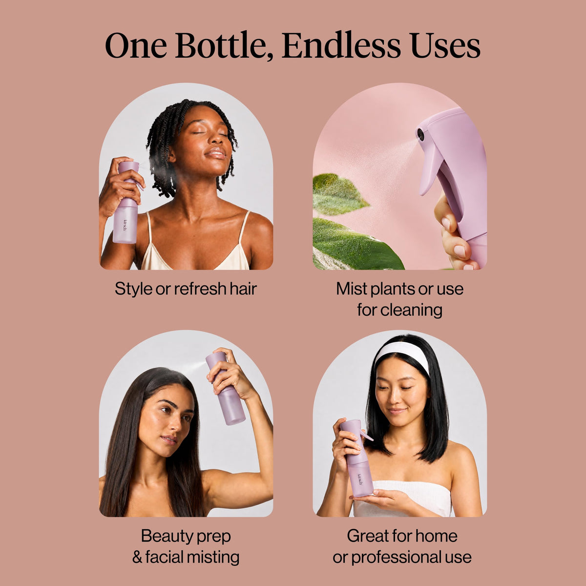 Kitsch Fine Mist Spray Bottle for Hair 150 ml - Terracotta