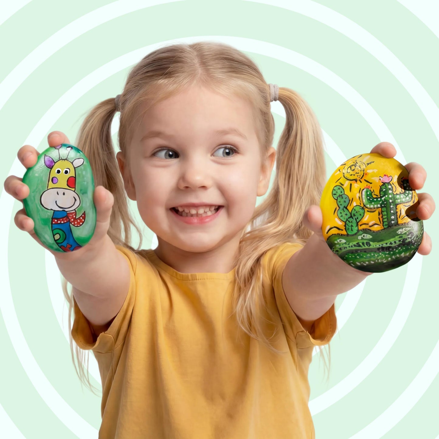 JOYIN Klever Kits Rock Painting Kit, Creativity Arts & Crafts, DIY Supplies,Spring Crafts for Kids,Decorate Your Own Painting Craft,Family Outdoor Indoor Activity Birthday Presents