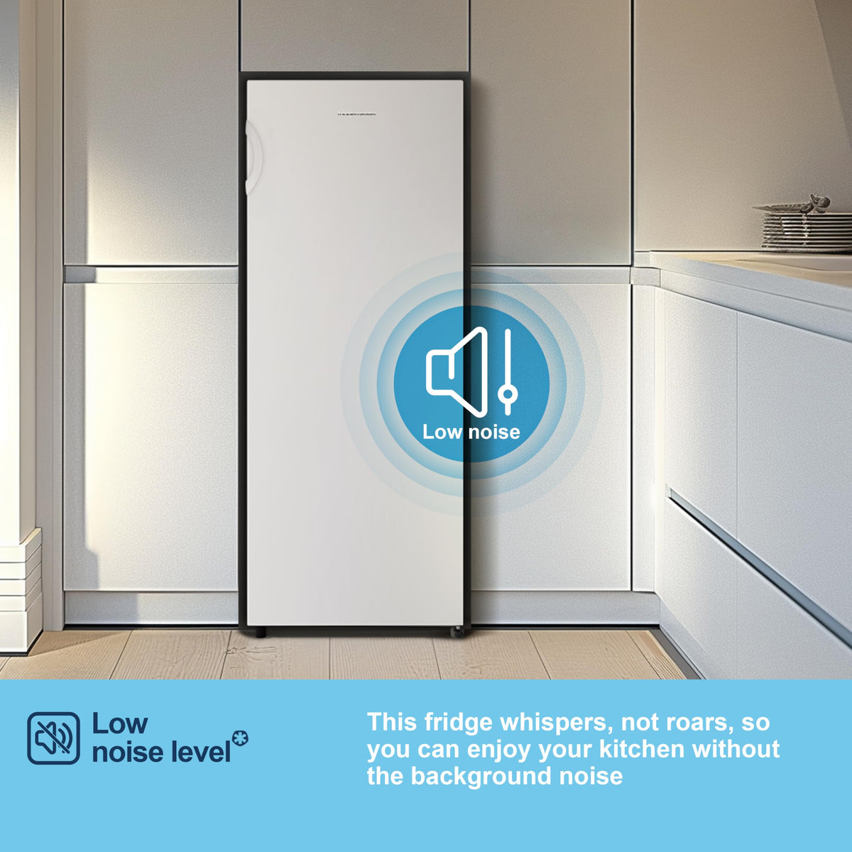Fridgemaster MTZ55153E Freestanding Upright Freezer, 165 Litres, 143 cm Tall, 4 Star Freezer Rating, 55cm width, E Rated in White
