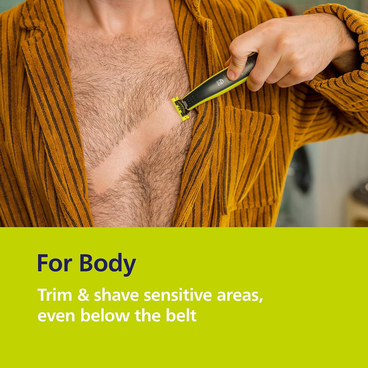 Philips OneBlade Hybrid 360 Blade Technology Electric Shaver for Face & Body, Beard Trimmer/Groomer with 3 x 360 Blade, 3 x Stubble Comb (1,3,5mm) & 1x Body Kit, Model QP2824/31