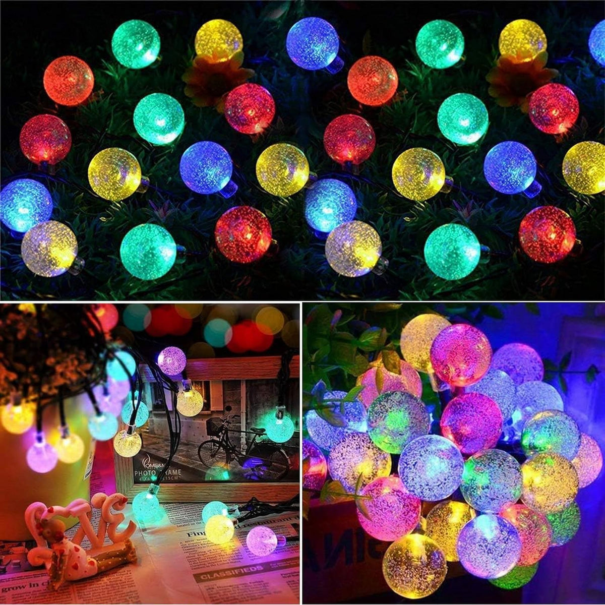 Lezonic Solar String Lights Outdoor, 50LED 7M/23Ft Solar Fairy Lights