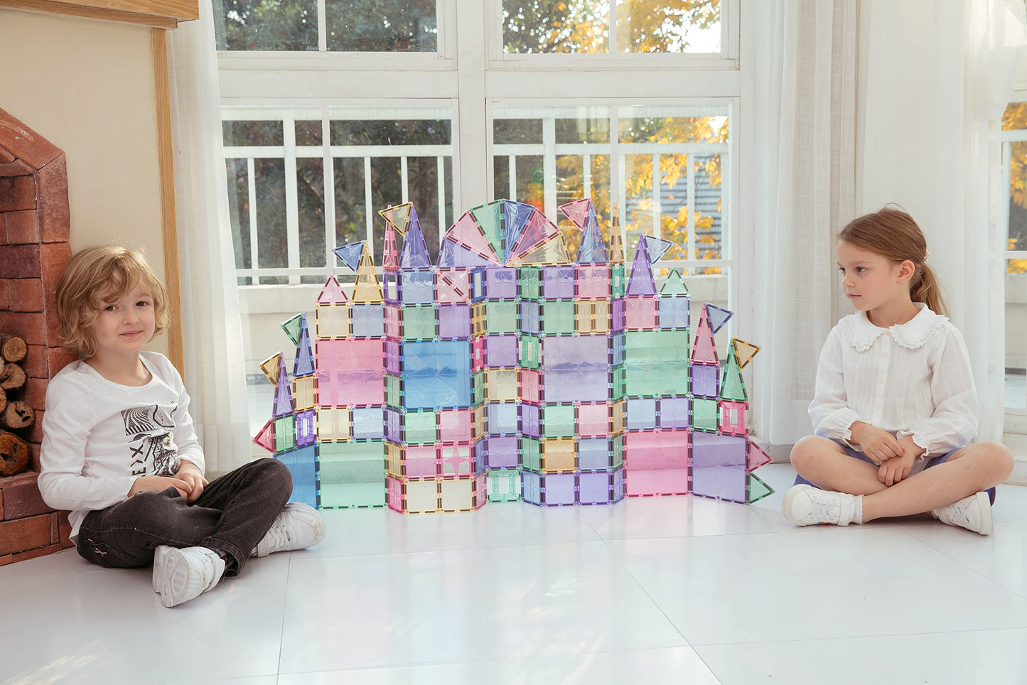 MEGAGONTILES 110PCS Premium Magnetic Tiles Set | STEM-Authenticated Magnetic Building Blocks | Educational Construction Toy for Kids Ages 3–8 (Boys & Girls)