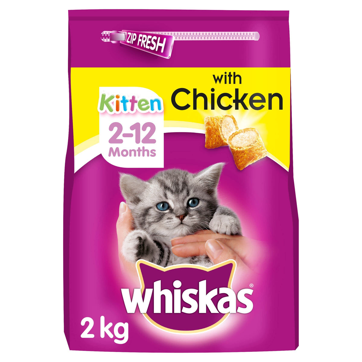 Whiskas Junior Chicken 7 kg Bag, Kitten Cat Dry Food - Pack May Vary