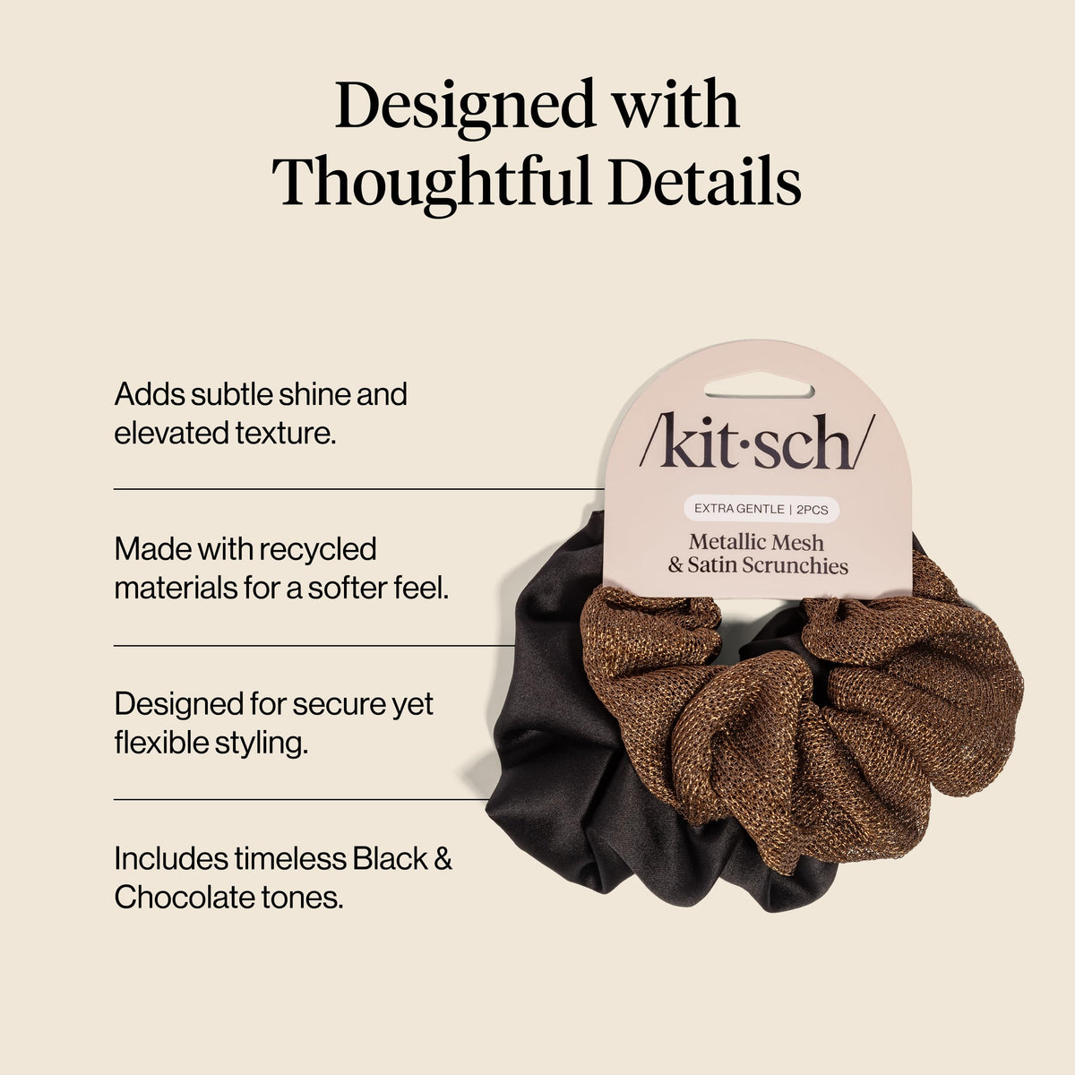 Kitsch Satin Scrunchies for Women 3pcs - Garden Bouquet