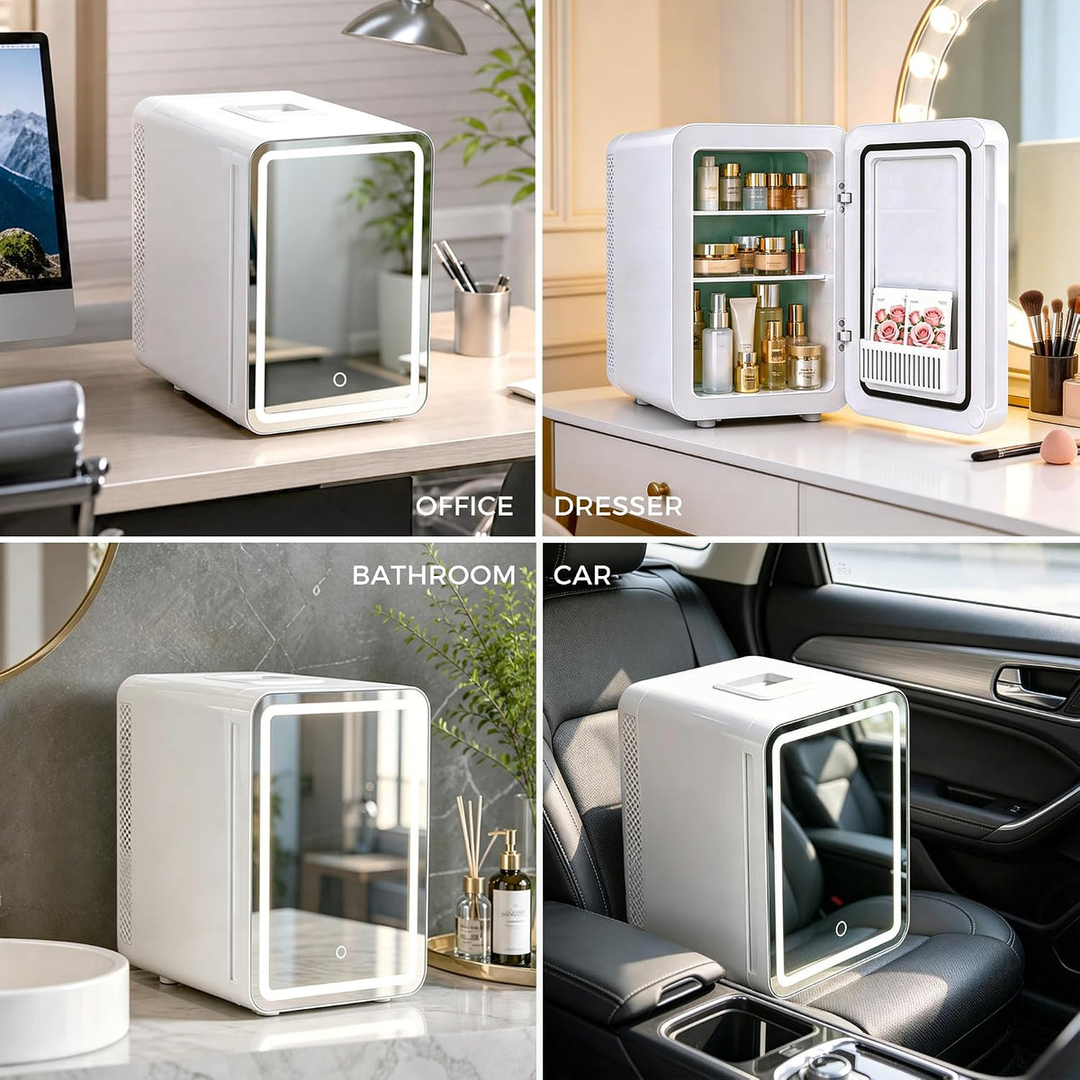 6L Skincare & Makeup Mini Fridge, Cooler & Warmer with LED Mirror