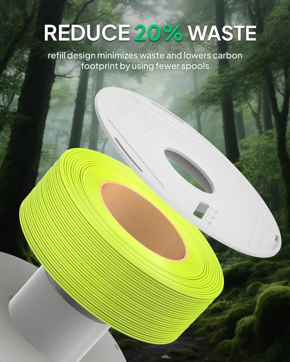 ELEGOO PLA Basic Refill 3D Printer Filament 1.75mm Red 1KG, Easy Storage