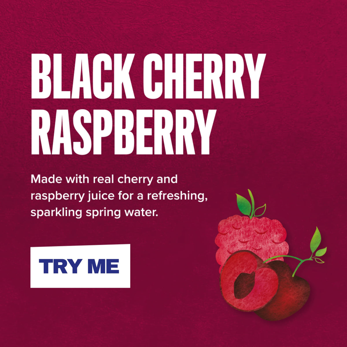 Rubicon Spring Black Cherry Raspberry Flavoured Water, 12 Pack, 330ml Cans