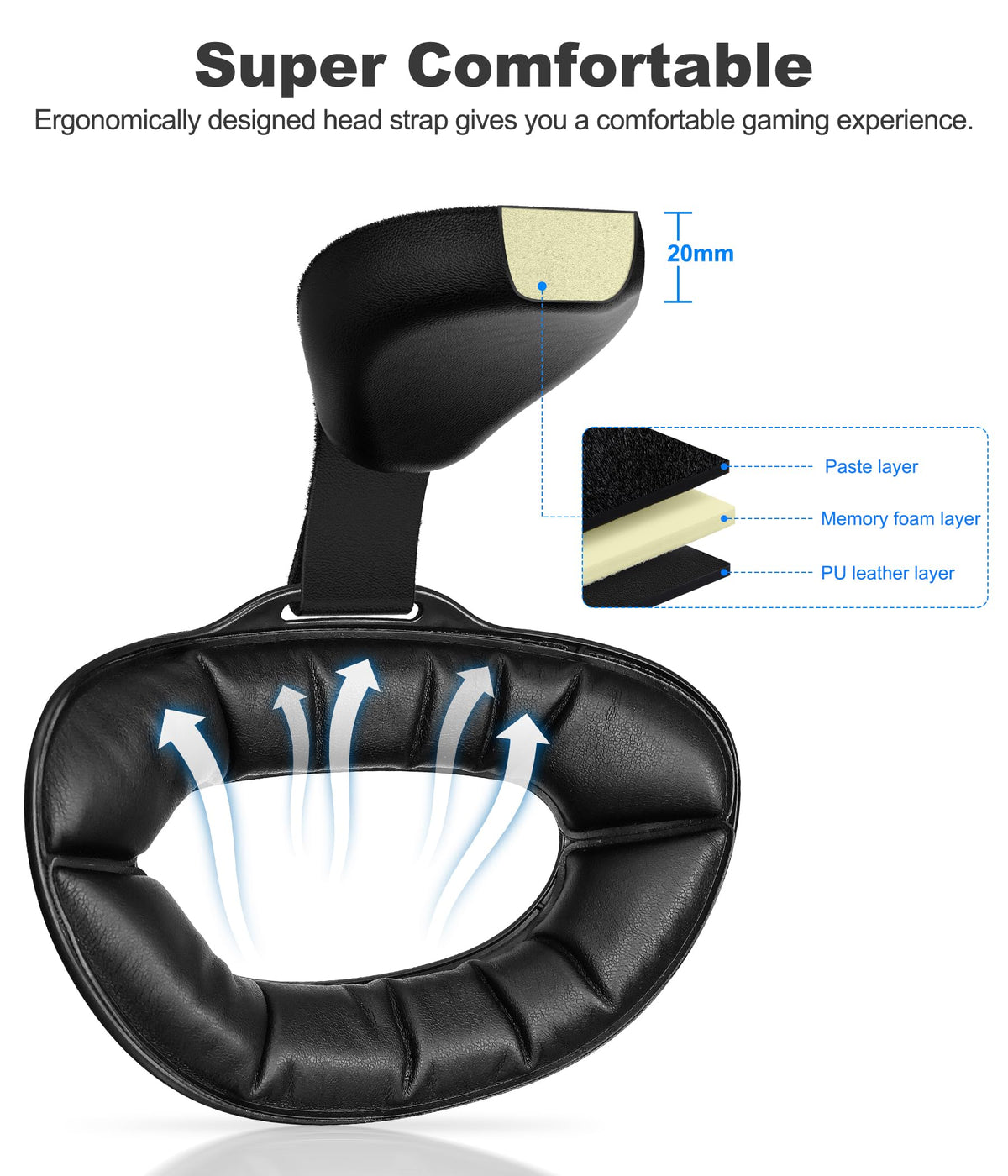 Comfort Head Strap for Meta Quest 3/3S/Meta Quest 2,VR Headset Elite Strap Replacement for Oculus Quest 3/3S/2 Accessories,Stable Elite Strap Pressure-Reduce Headstrap